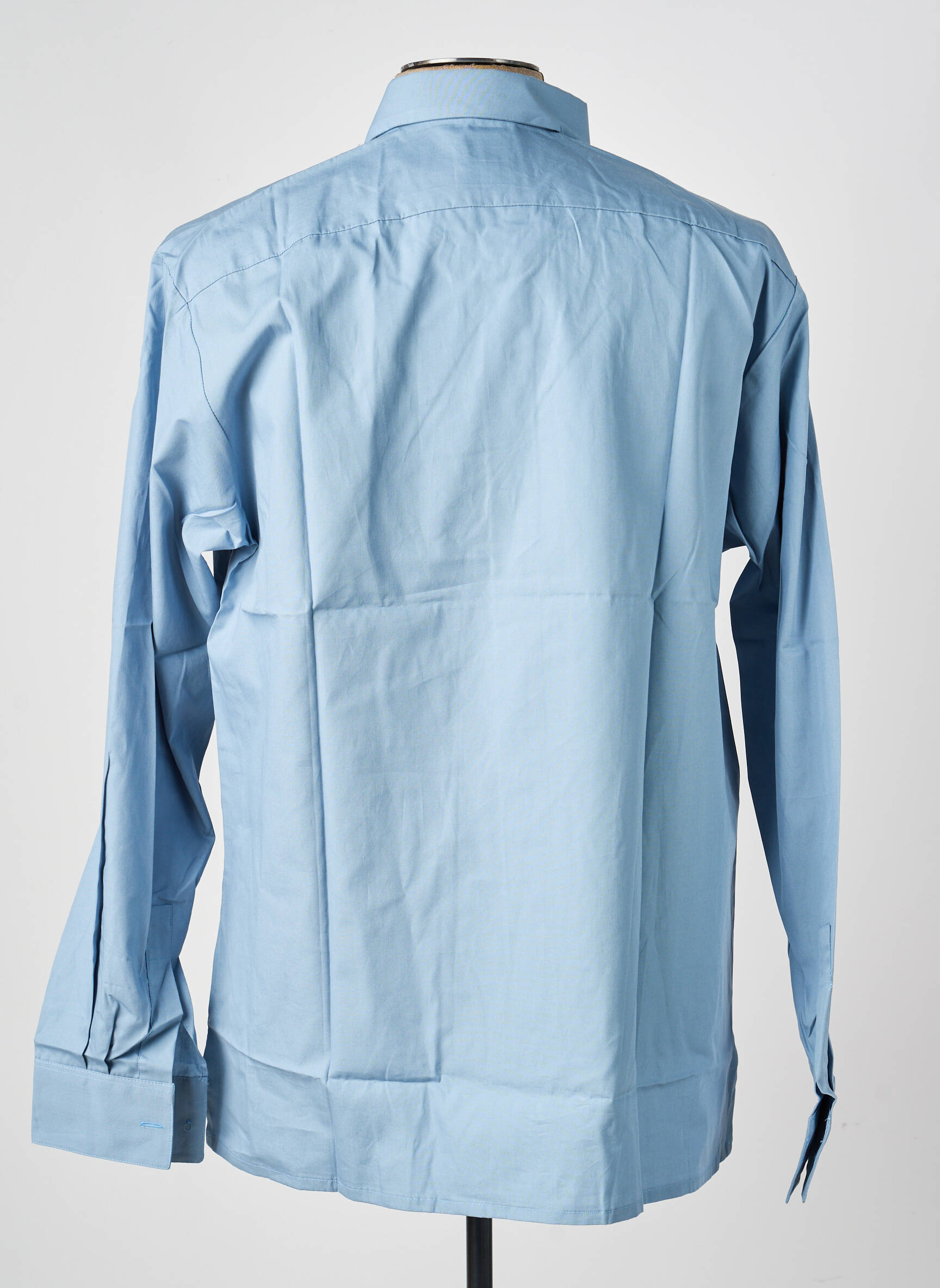 Chemise manches longues coupe droite bleu PIERRE TALAMON homme