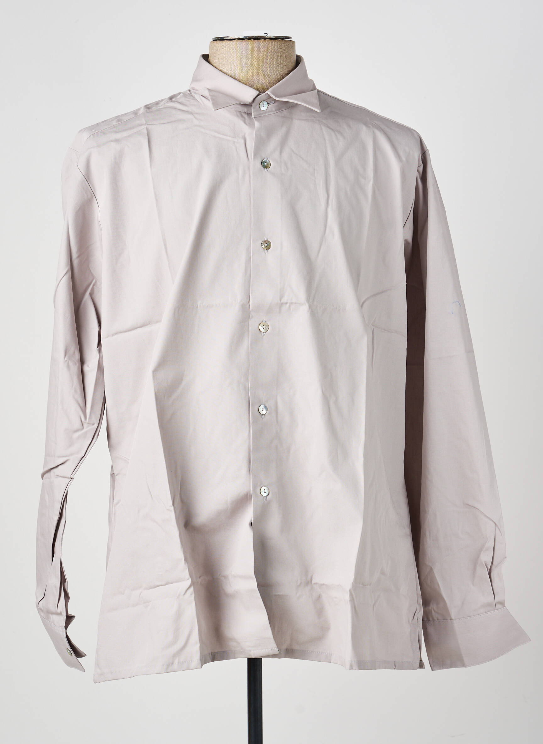 Chemise manches longues coupe droite gris PIERRE TALAMON homme