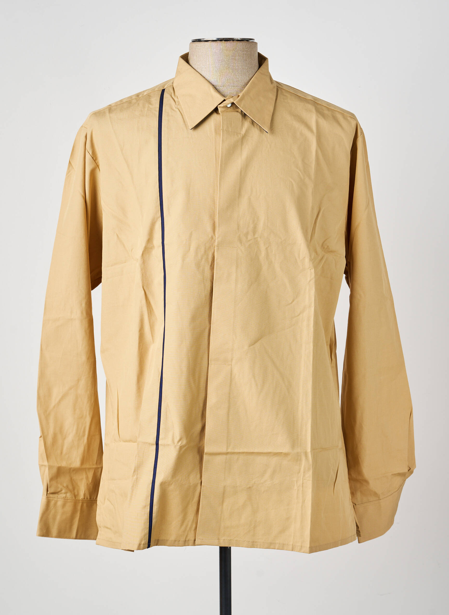 Chemise manches longues coupe droite jaune PIERRE TALAMON homme