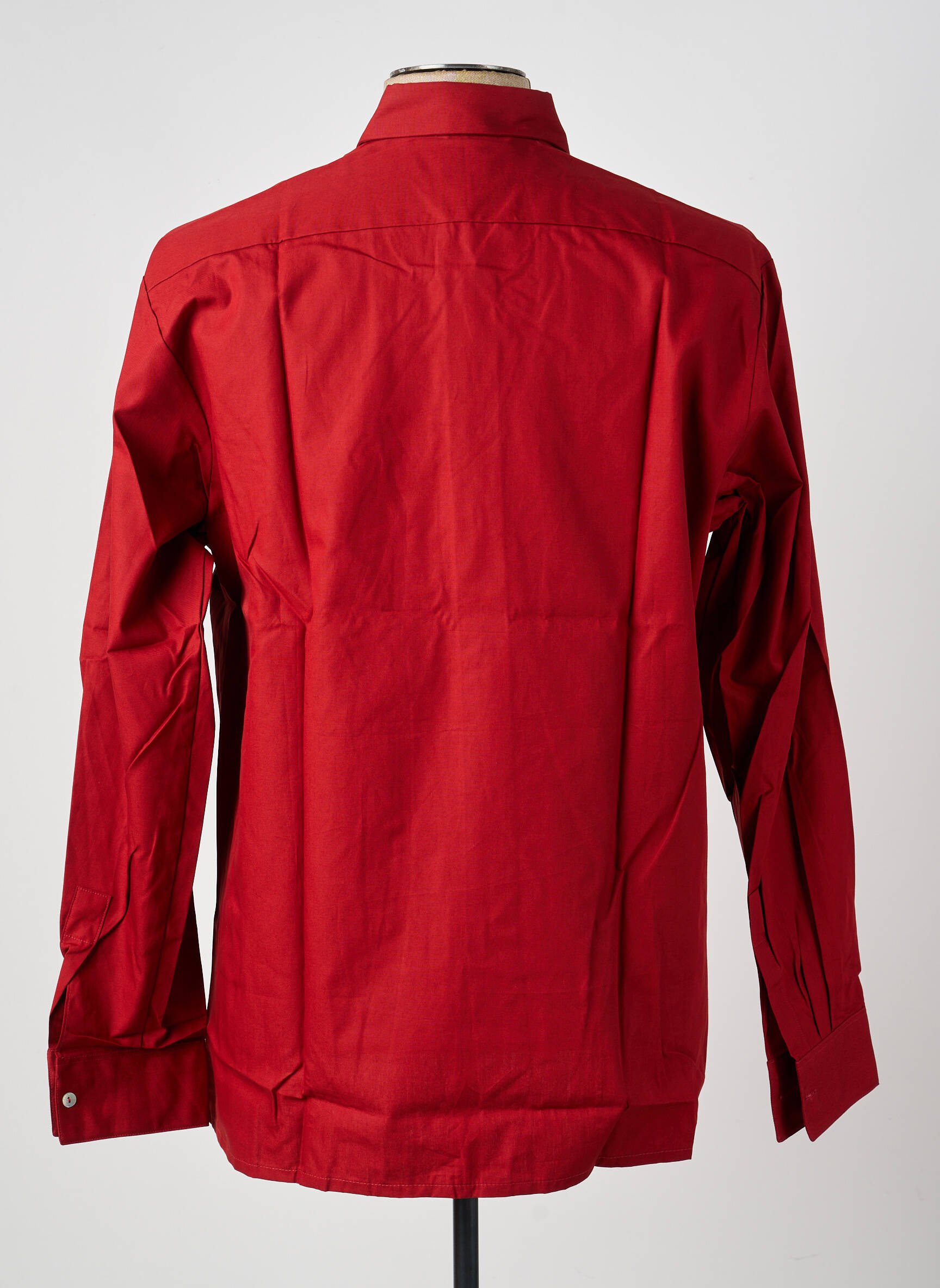 Chemise manches longues coupe droite rouge PIERRE TALAMON homme