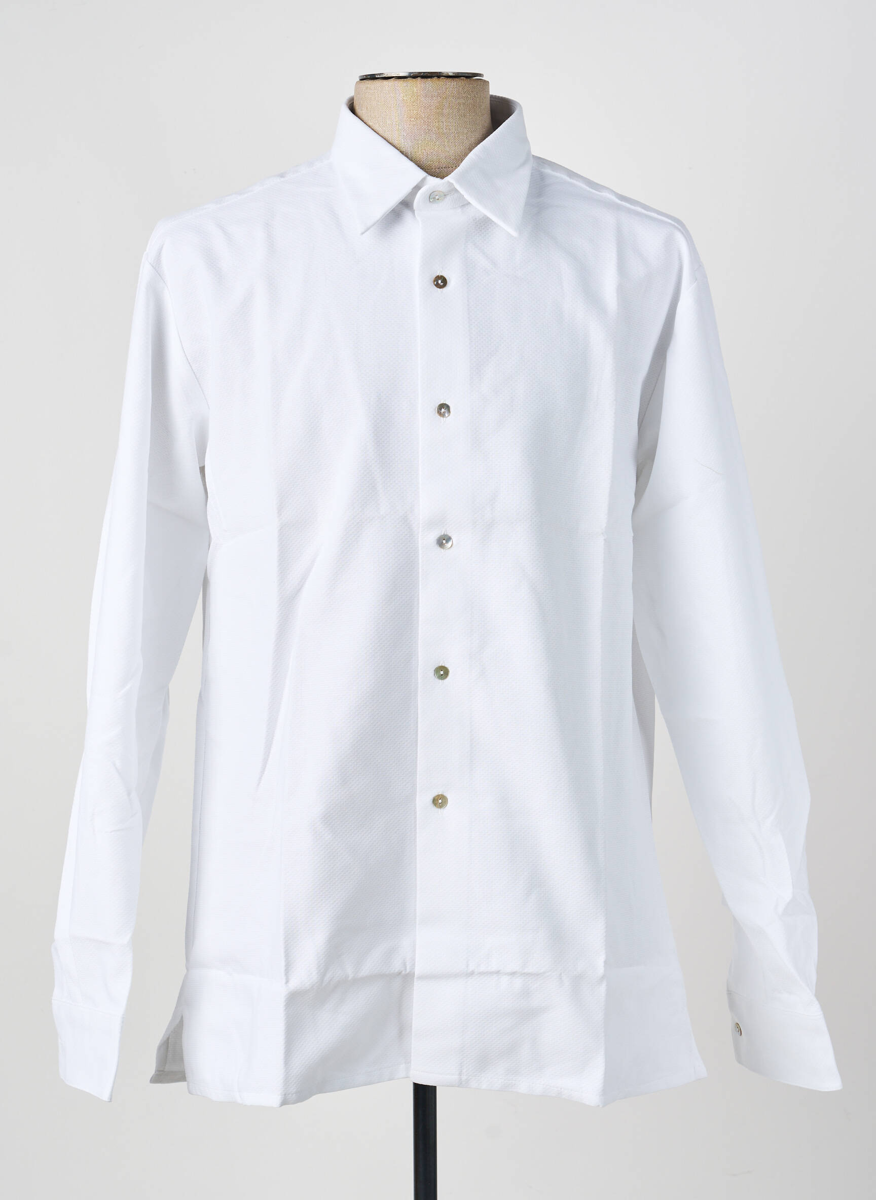 Chemise manches longues coupe droite blanc PIERRE TALAMON homme