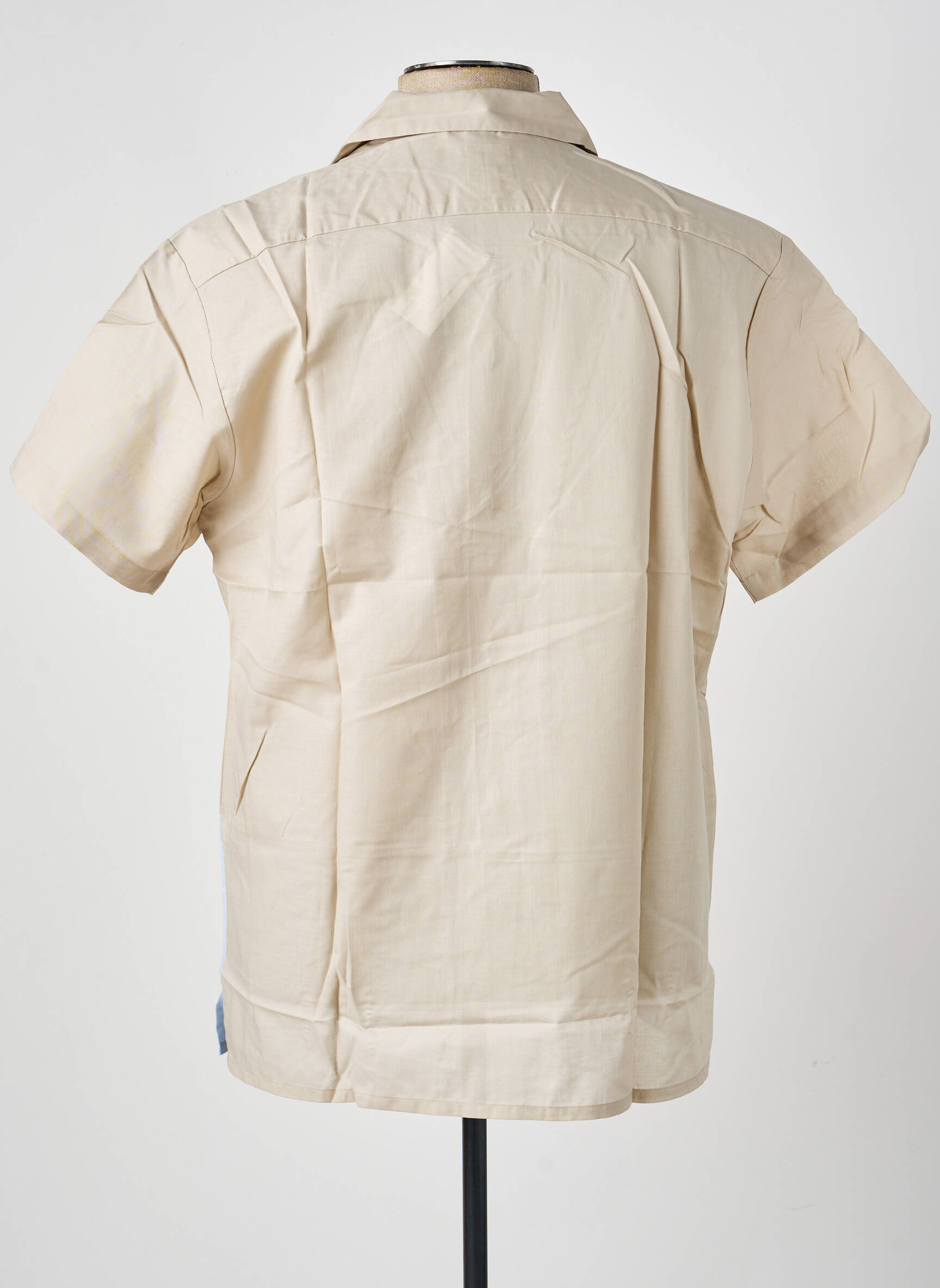Chemise manches courtes coupe droite beige PIERRE TALAMON homme