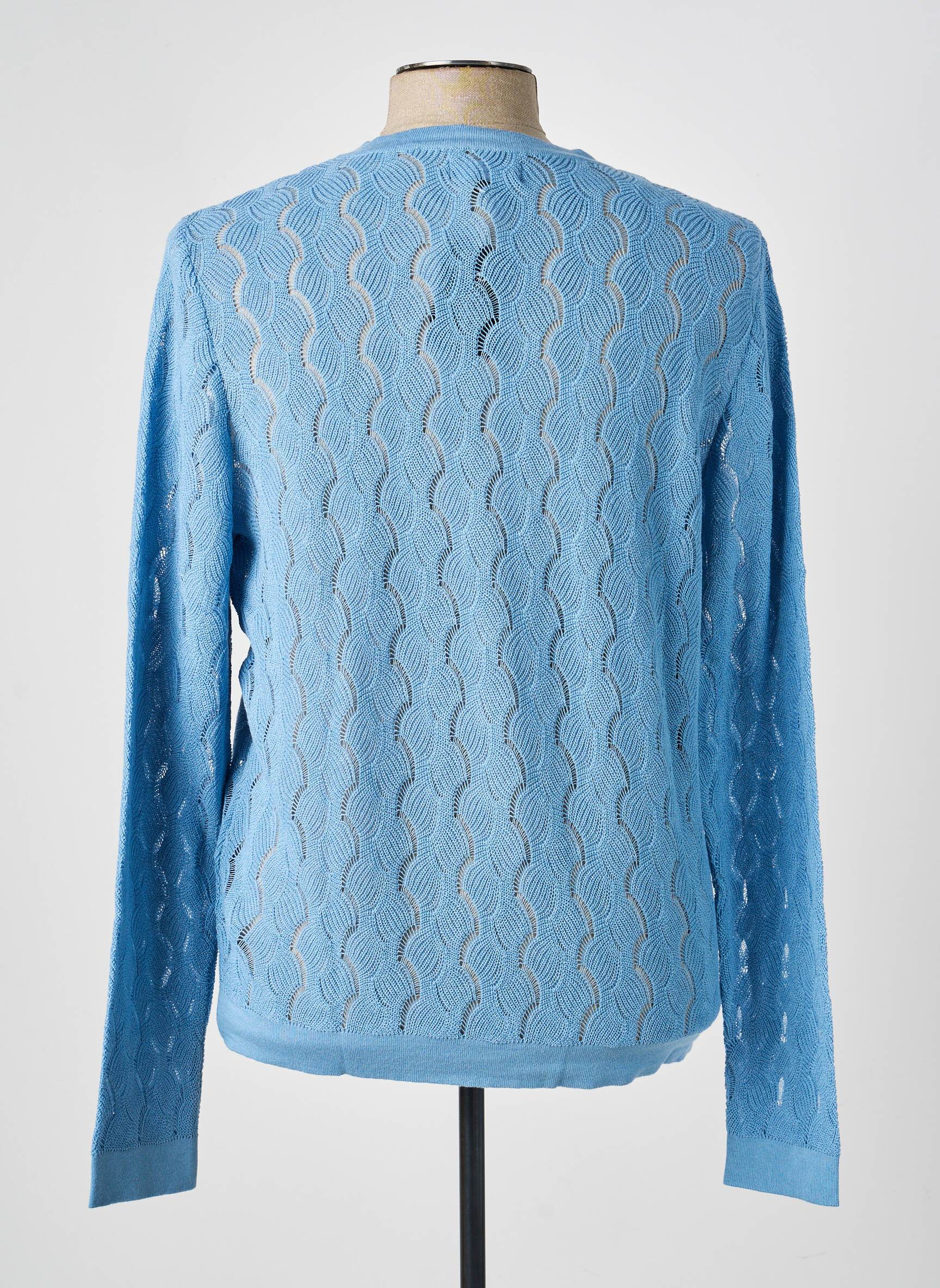 Pull col v manches longues bleu PIERRE TALAMON homme