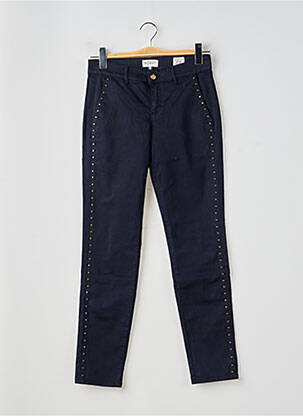 Pantalon chino tissage popeline taille normale bleu HAPPY femme