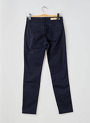 Pantalon chino tissage popeline taille normale bleu HAPPY femme