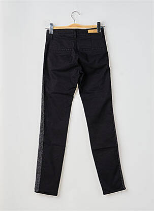 Pantalon chino fermeture zippée sous rabat boutonné taille normale noir HAPPY femme
