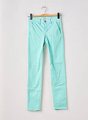 Pantalon chino tissage popeline taille normale bleu HAPPY femme