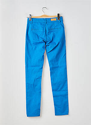 Pantalon chino tissage popeline taille normale bleu HAPPY femme