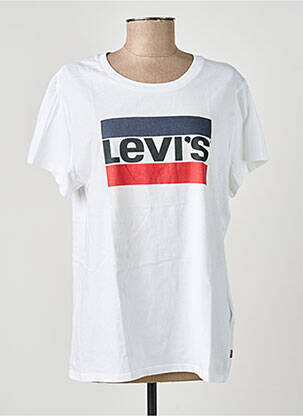 T-shirt sérigraphie floquée manches courtes blanc LEVI'S femme