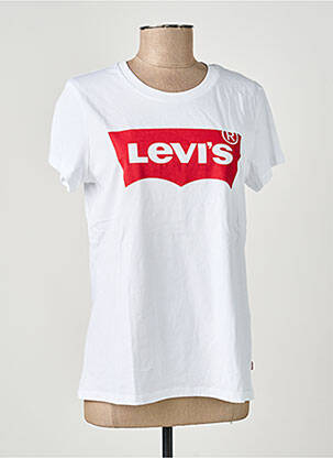 T-shirt sérigraphie floquée manches courtes blanc LEVI'S femme
