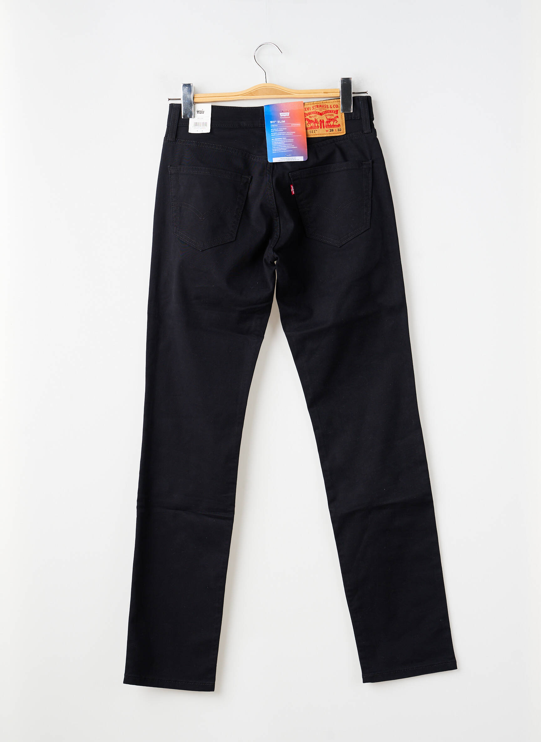 Pantalon slim stretch taille normale noir LEVI'S homme