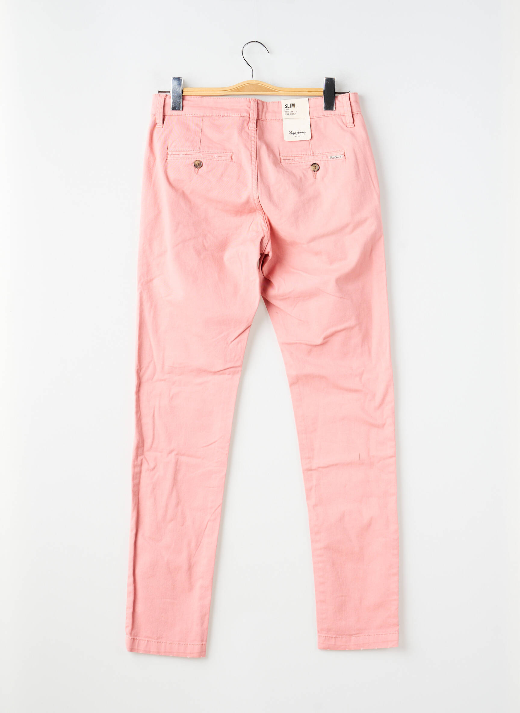 Pantalon chino stretch taille normale rose PEPE JEANS homme
