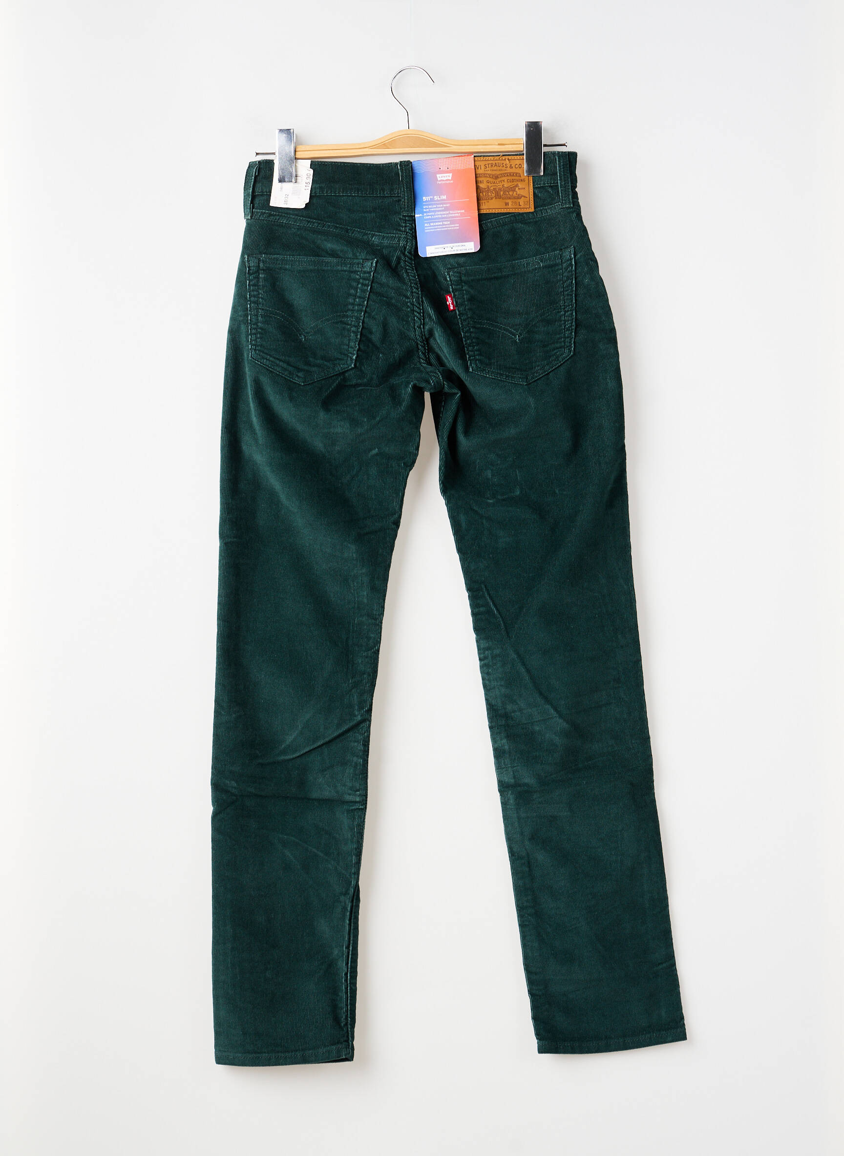 Pantalon slim tissage velours taille normale vert LEVI'S homme