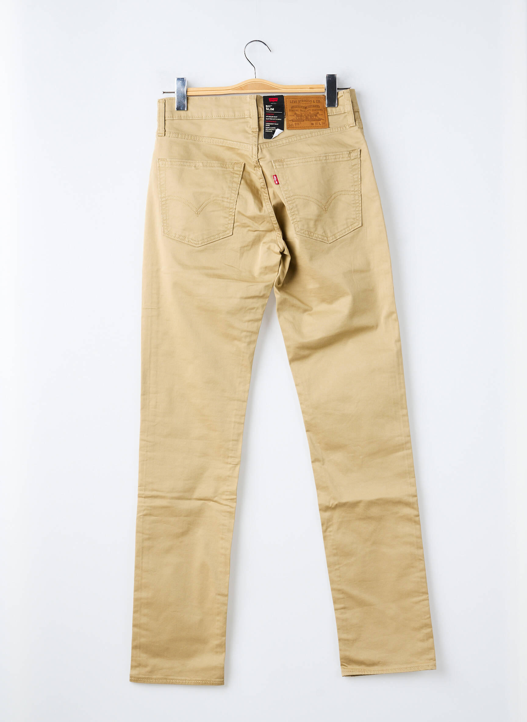 Pantalon slim stretch taille normale beige LEVI'S homme
