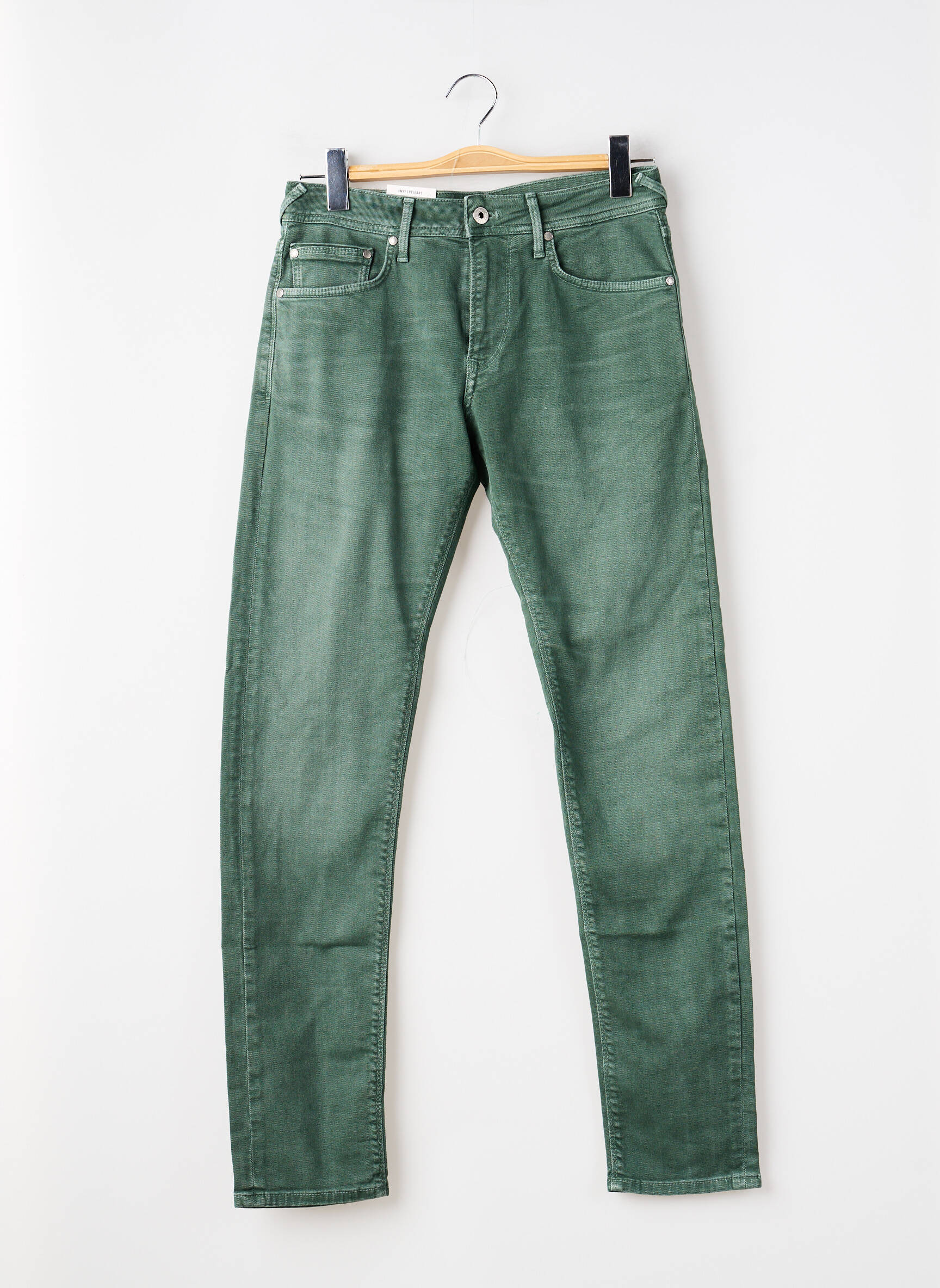 Jeans coupe slim stretch taille normale vert PEPE JEANS homme