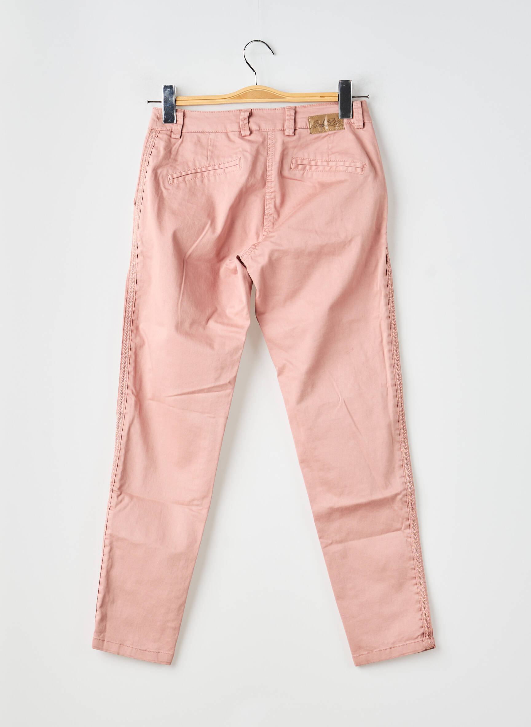 Pantalon chino tissage popeline taille normale rose PAKO LITTO femme