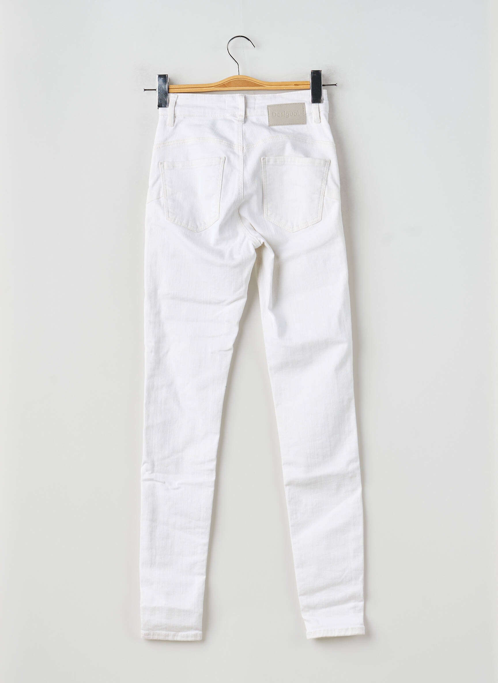 Jeans coupe slim stretch taille normale blanc DESIGUAL femme