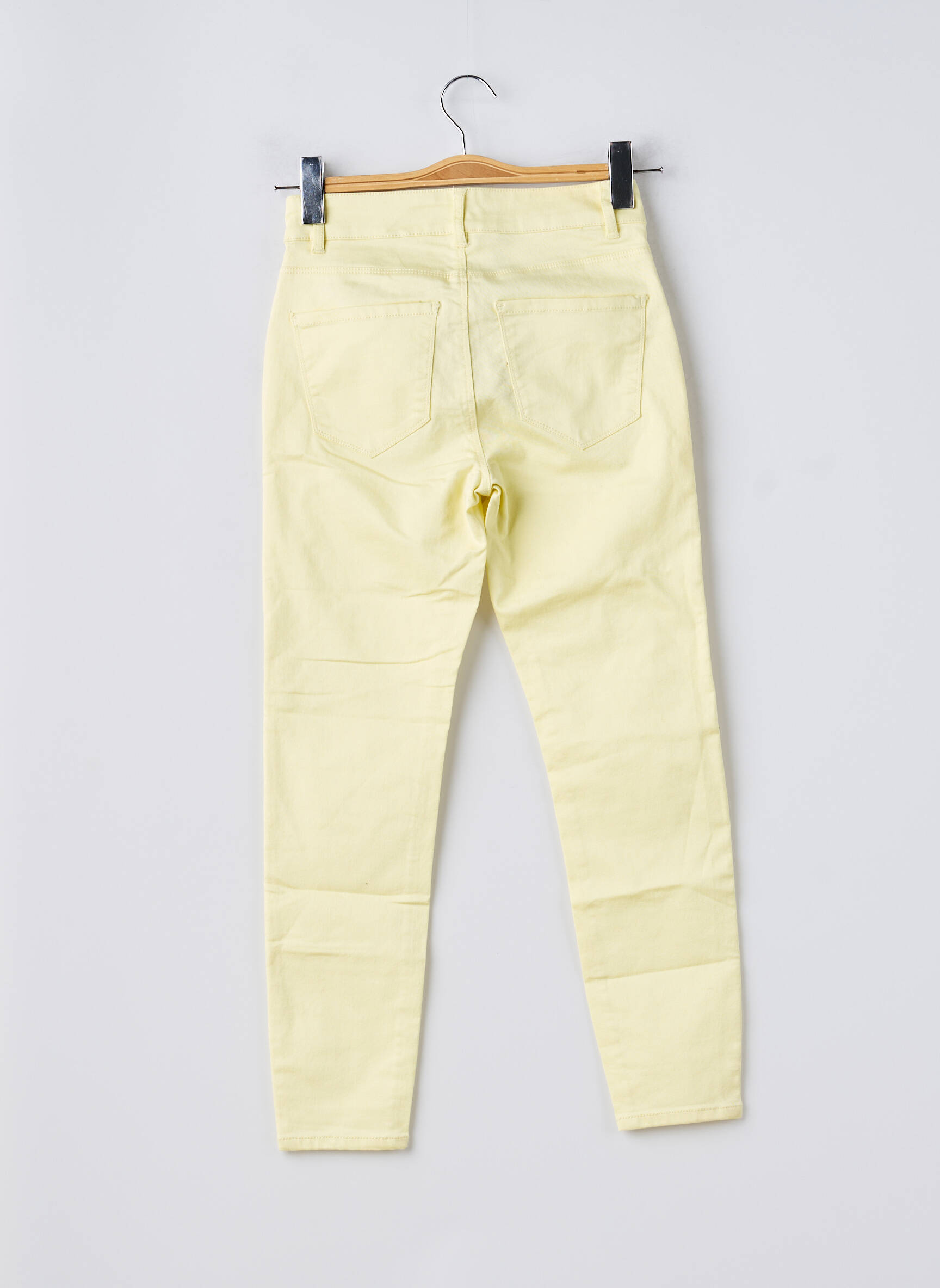 Pantalon slim tissage popeline taille normale jaune VERO MODA femme