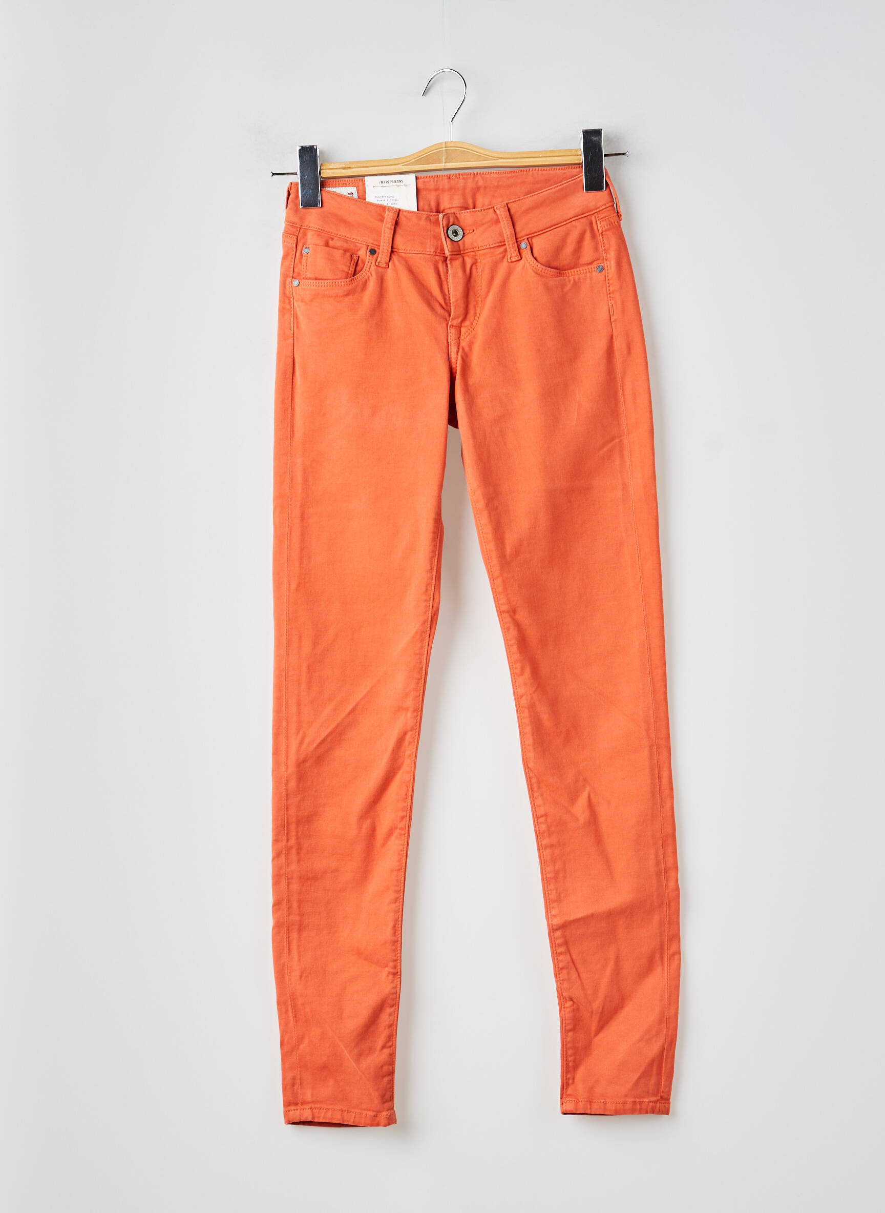 Pantalon slim tissage popeline taille normale orange PEPE JEANS femme