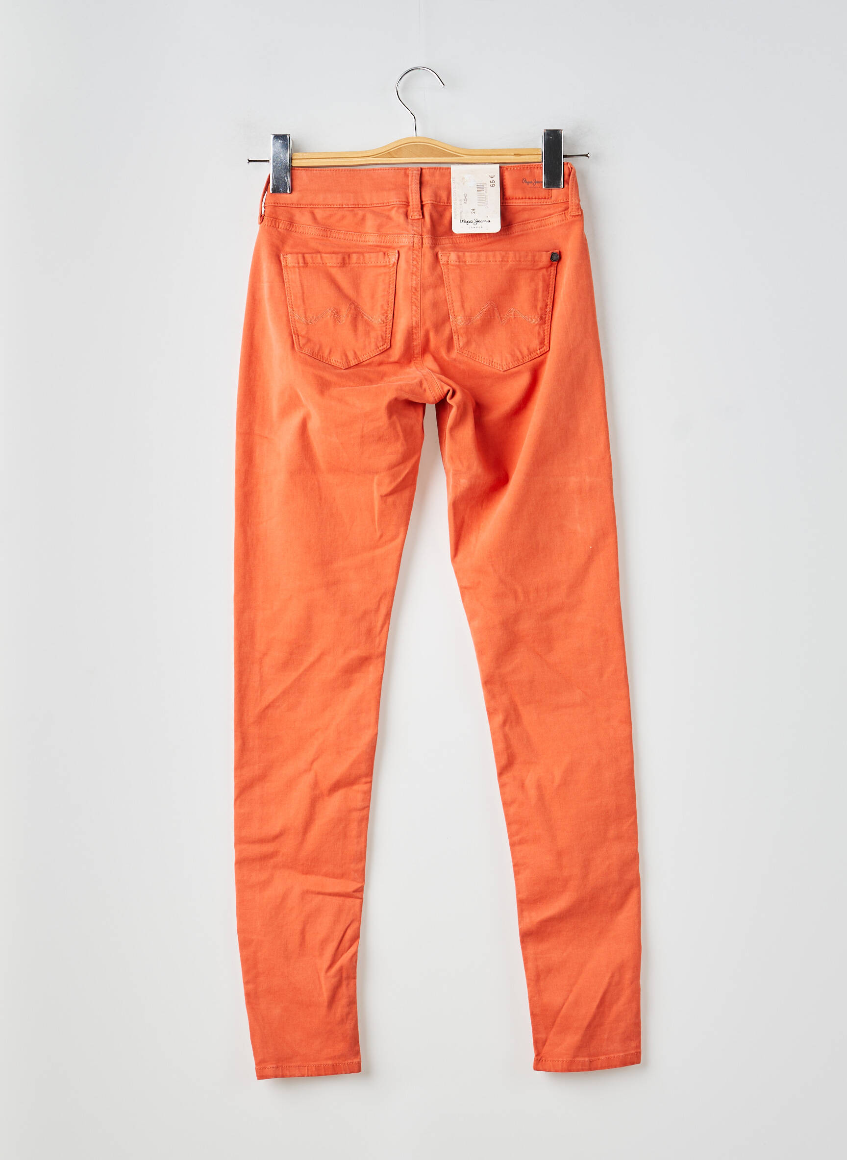 Pantalon slim tissage popeline taille normale orange PEPE JEANS femme