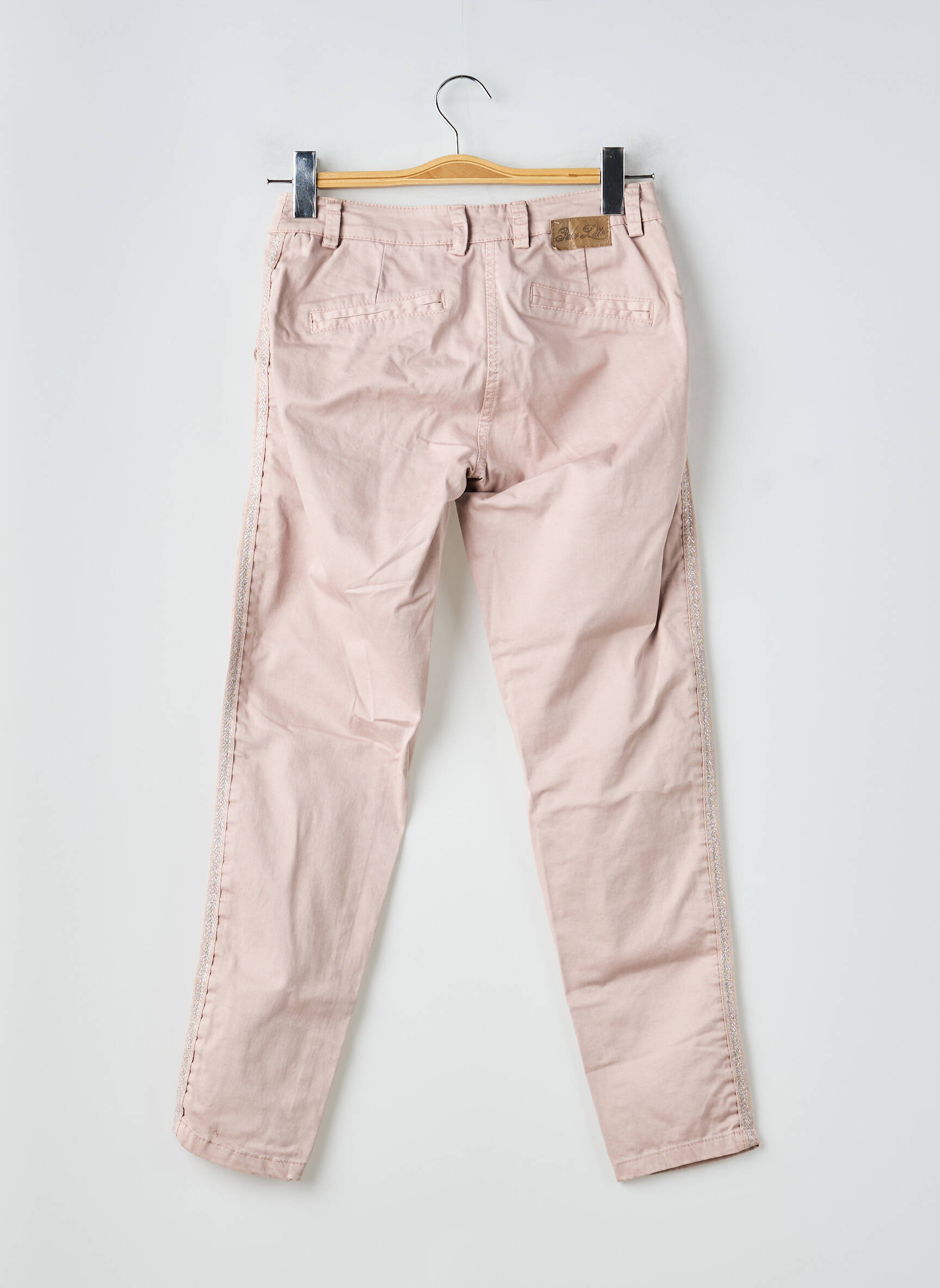 Pantalon chino tissage popeline taille normale rose PAKO LITTO femme