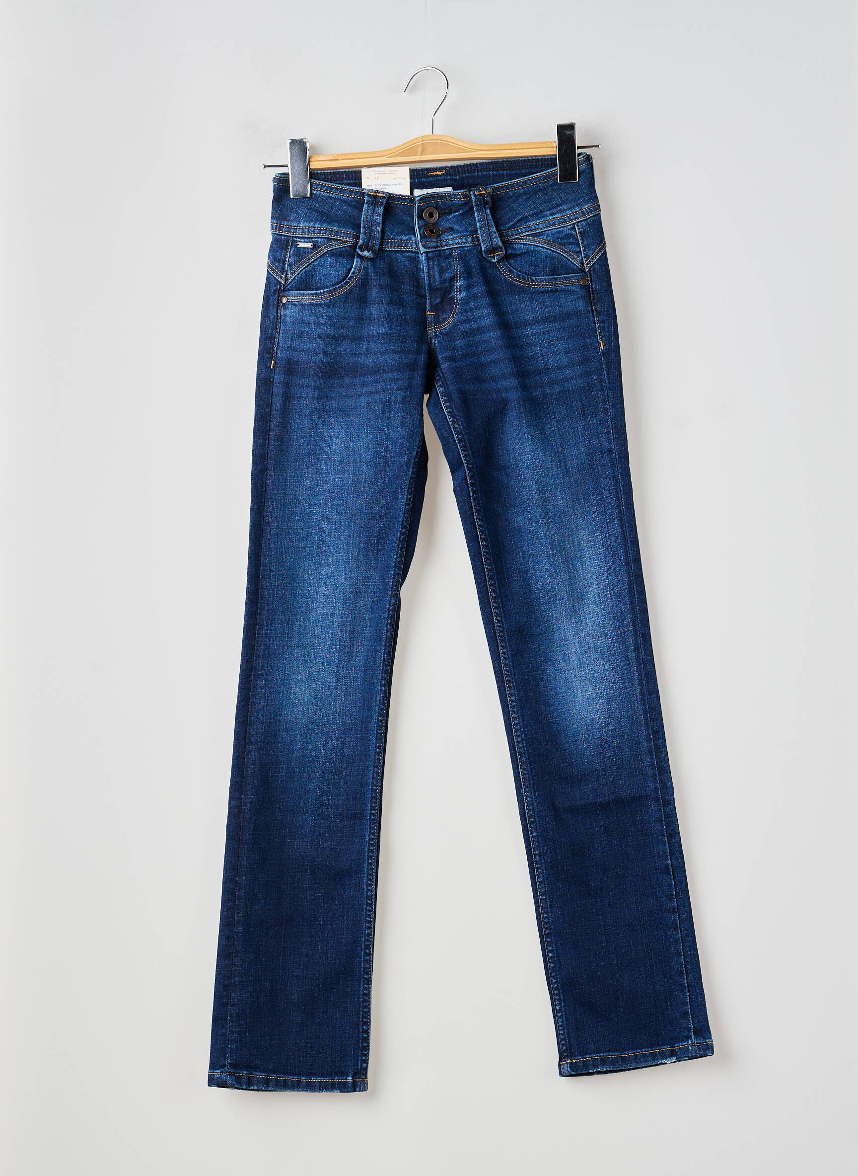Jeans coupe droite stretch taille normale bleu PEPE JEANS femme
