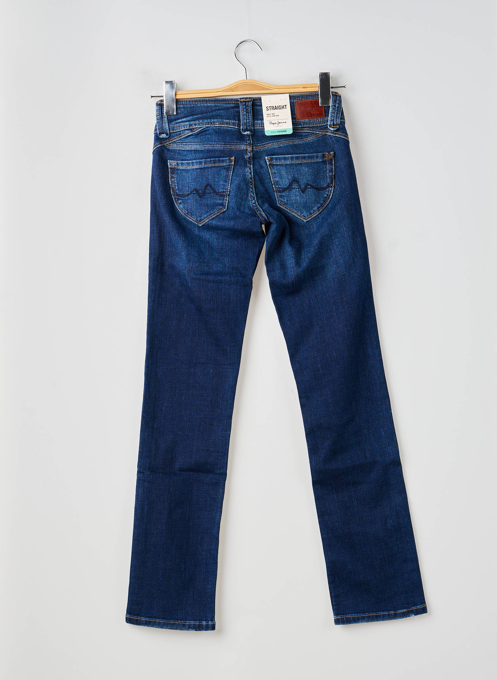Jeans coupe droite stretch taille normale bleu PEPE JEANS femme