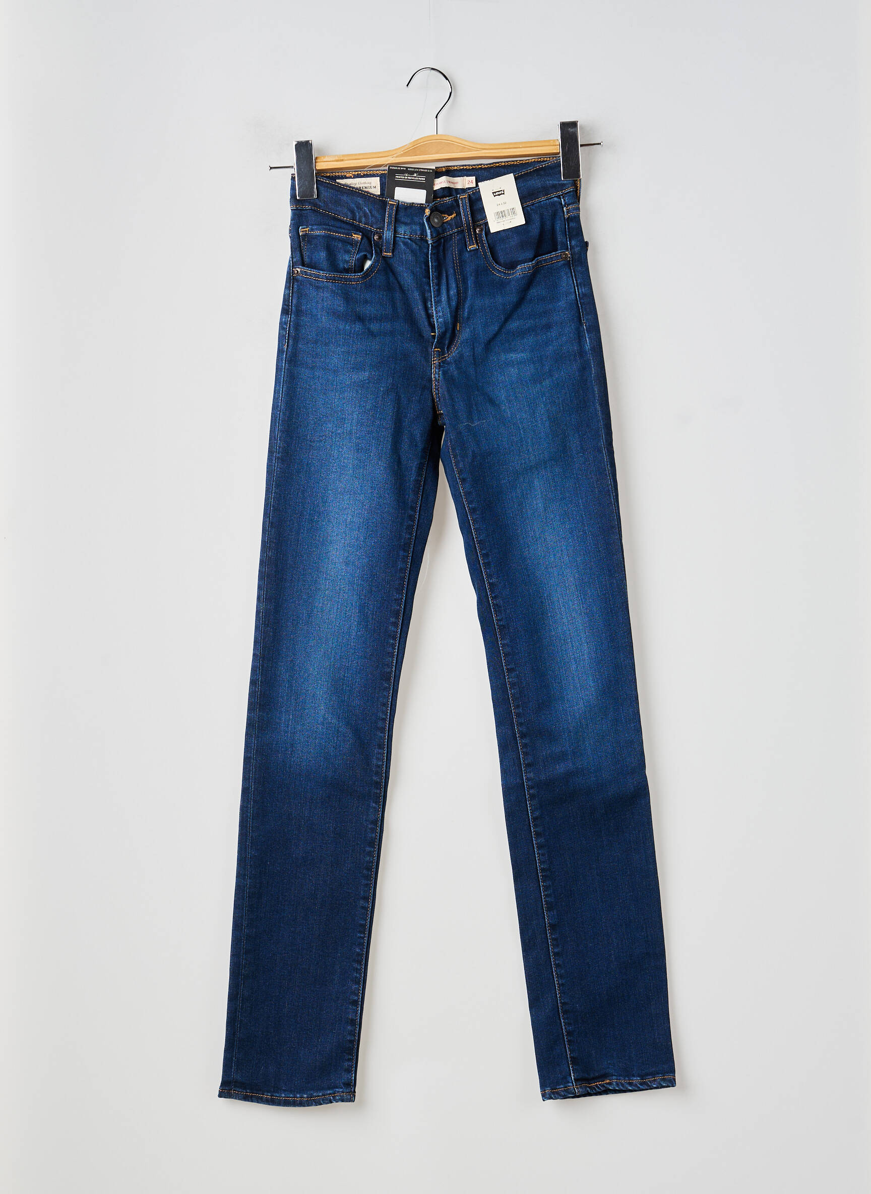 Jeans coupe slim stretch taille normale bleu LEVI'S femme