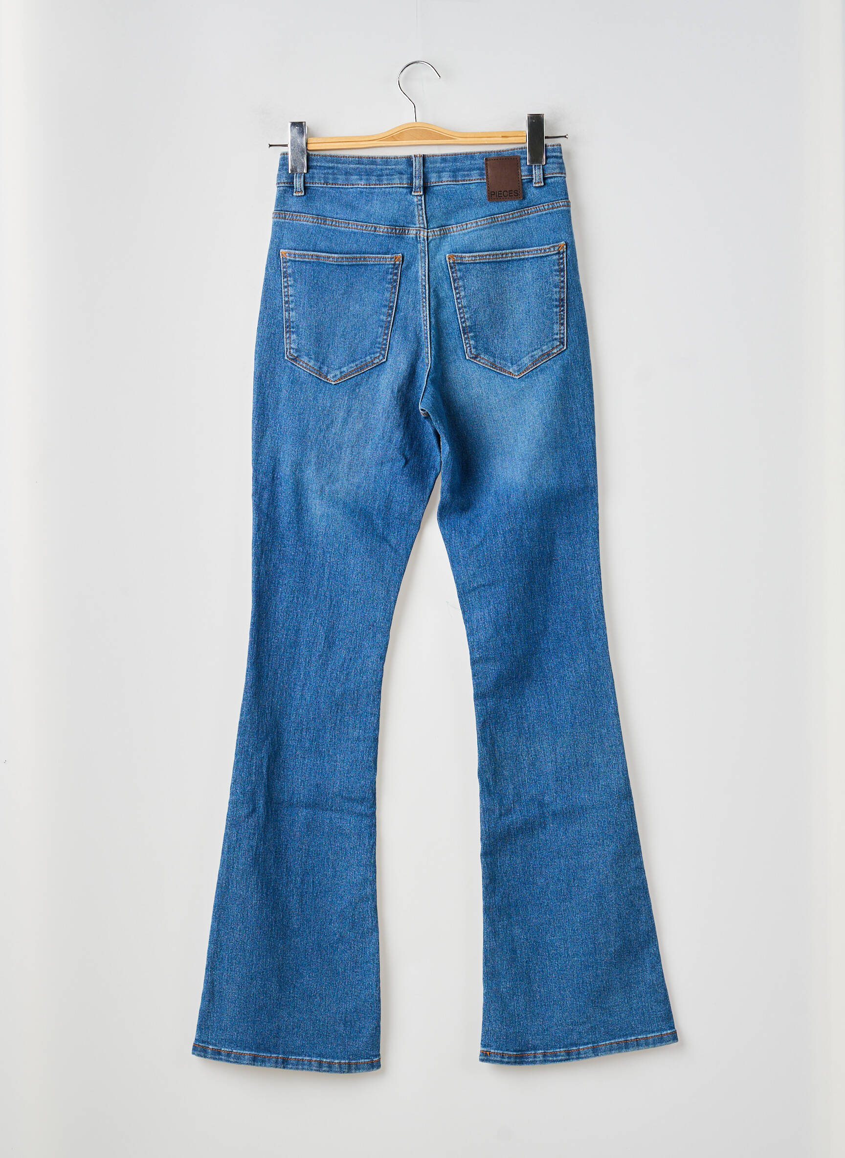 Jean coupe flare stretch taille normale bleu PIECES femme
