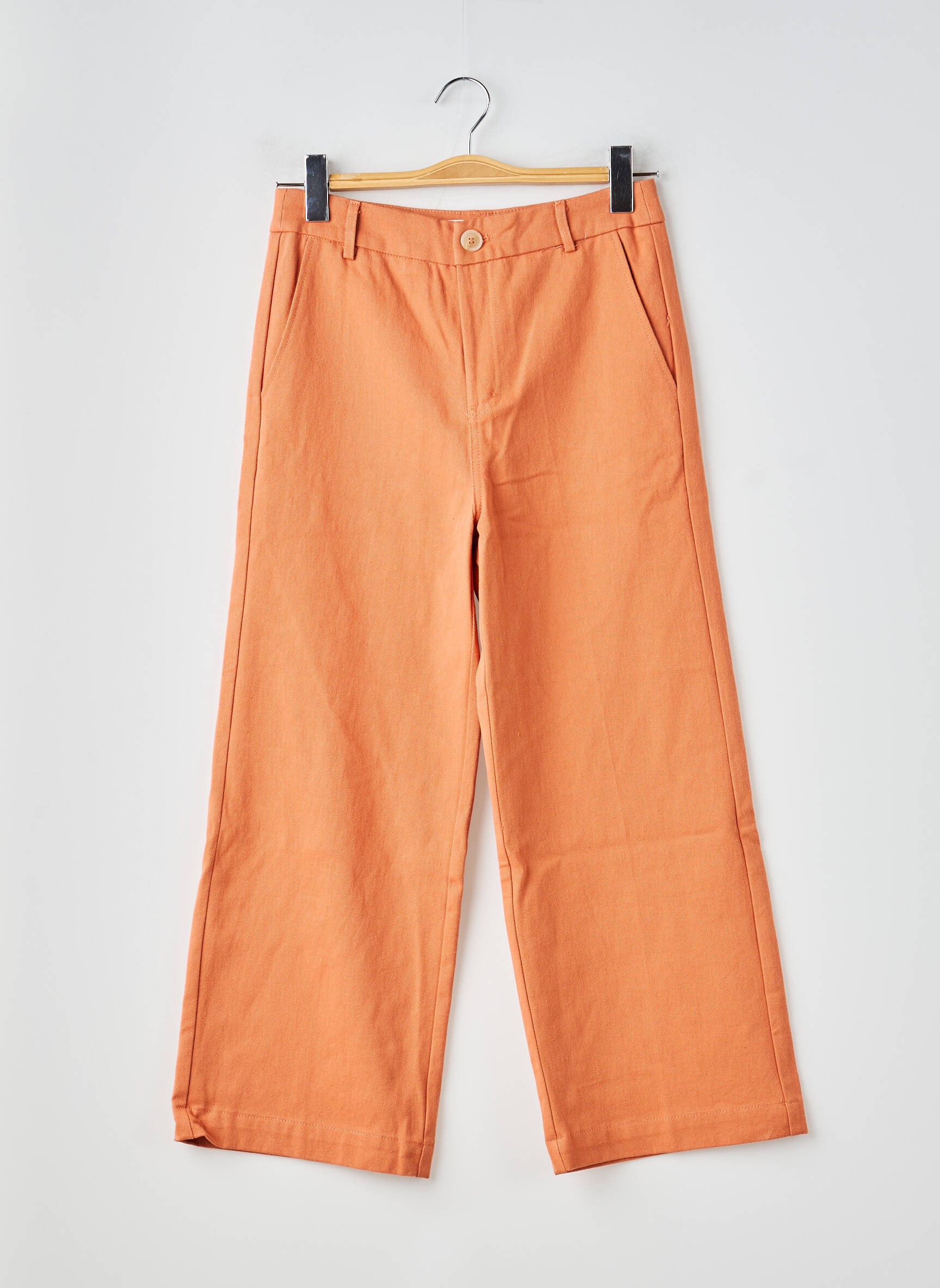 Pantalon large fermeture zippée sous rabat boutonné taille normale orange GRACE & MILA femme