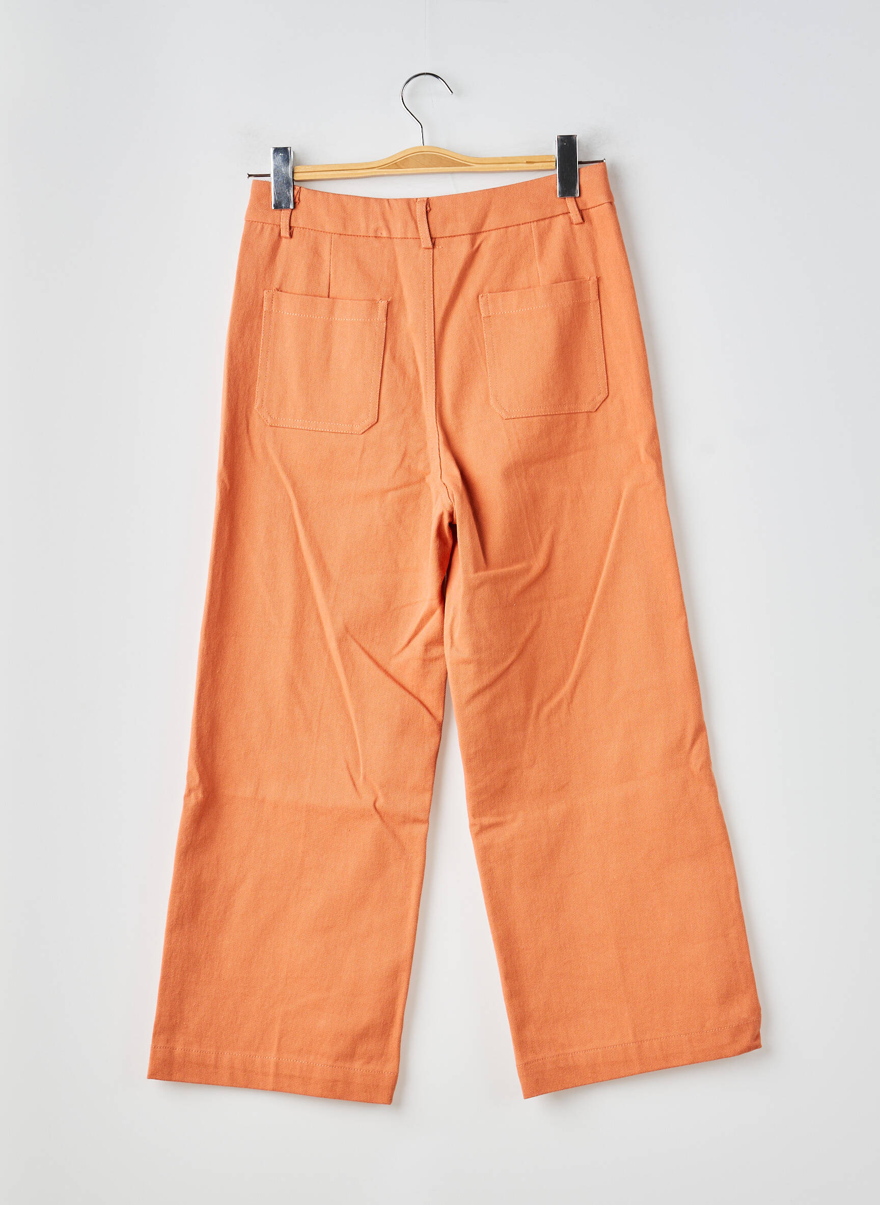 Pantalon large fermeture zippée sous rabat boutonné taille normale orange GRACE & MILA femme