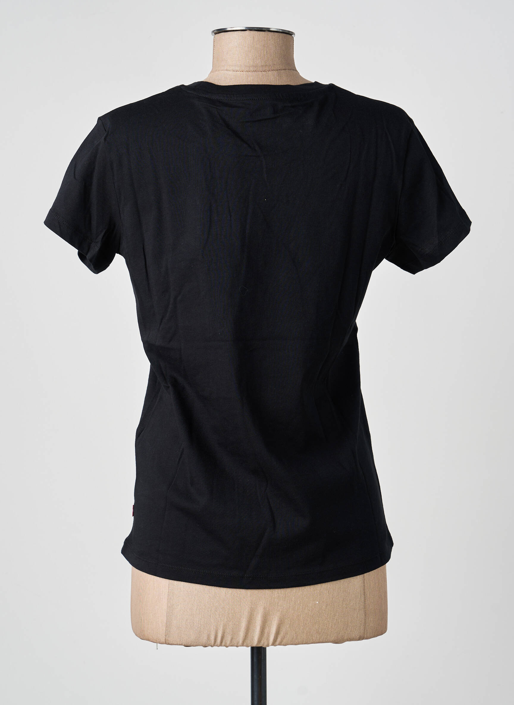 T-shirt sérigraphie floquée manches courtes noir LEVI'S femme