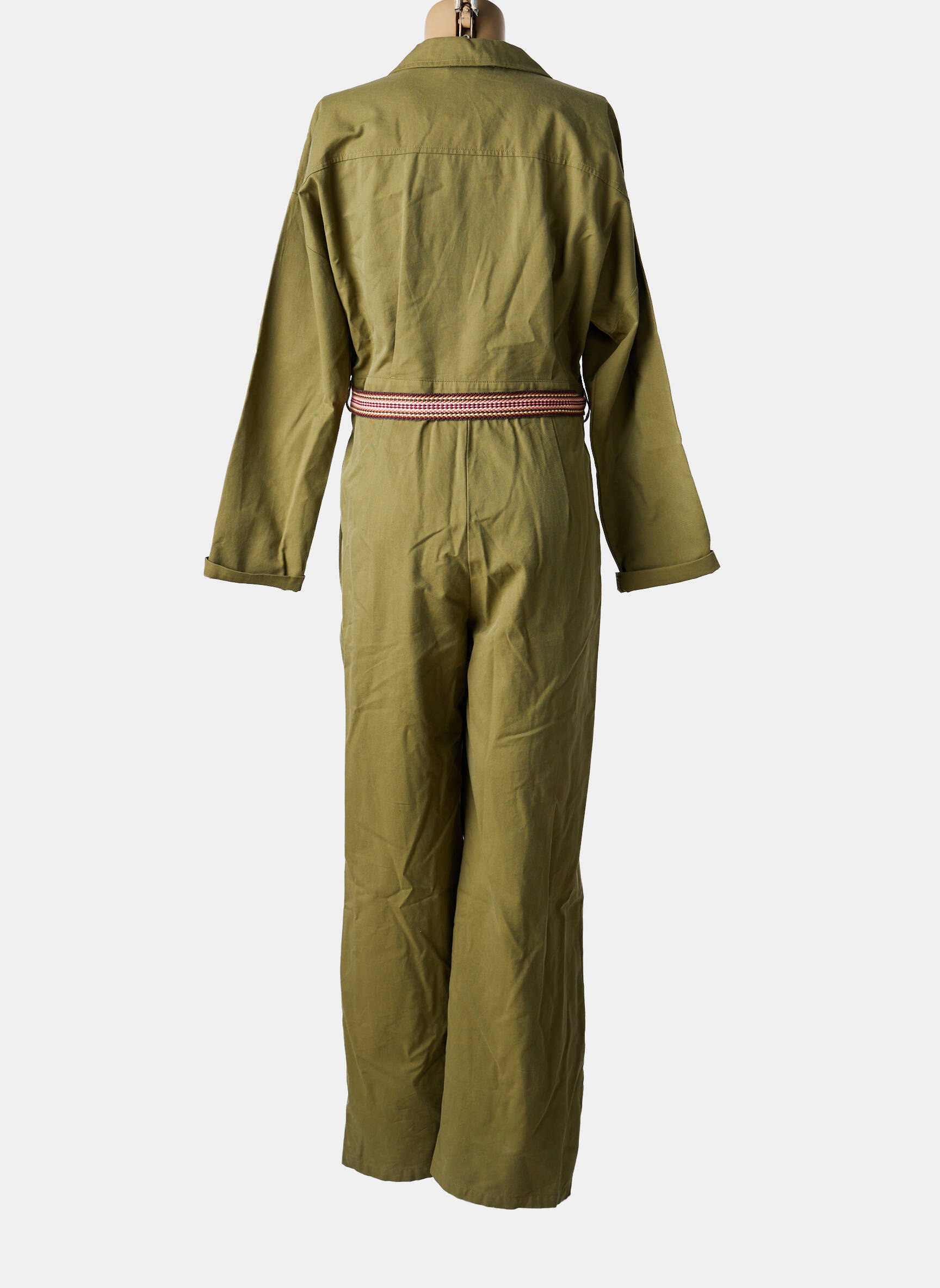 Combi-pantalon col chemisier manches longues vert LA PETITE ETOILE femme