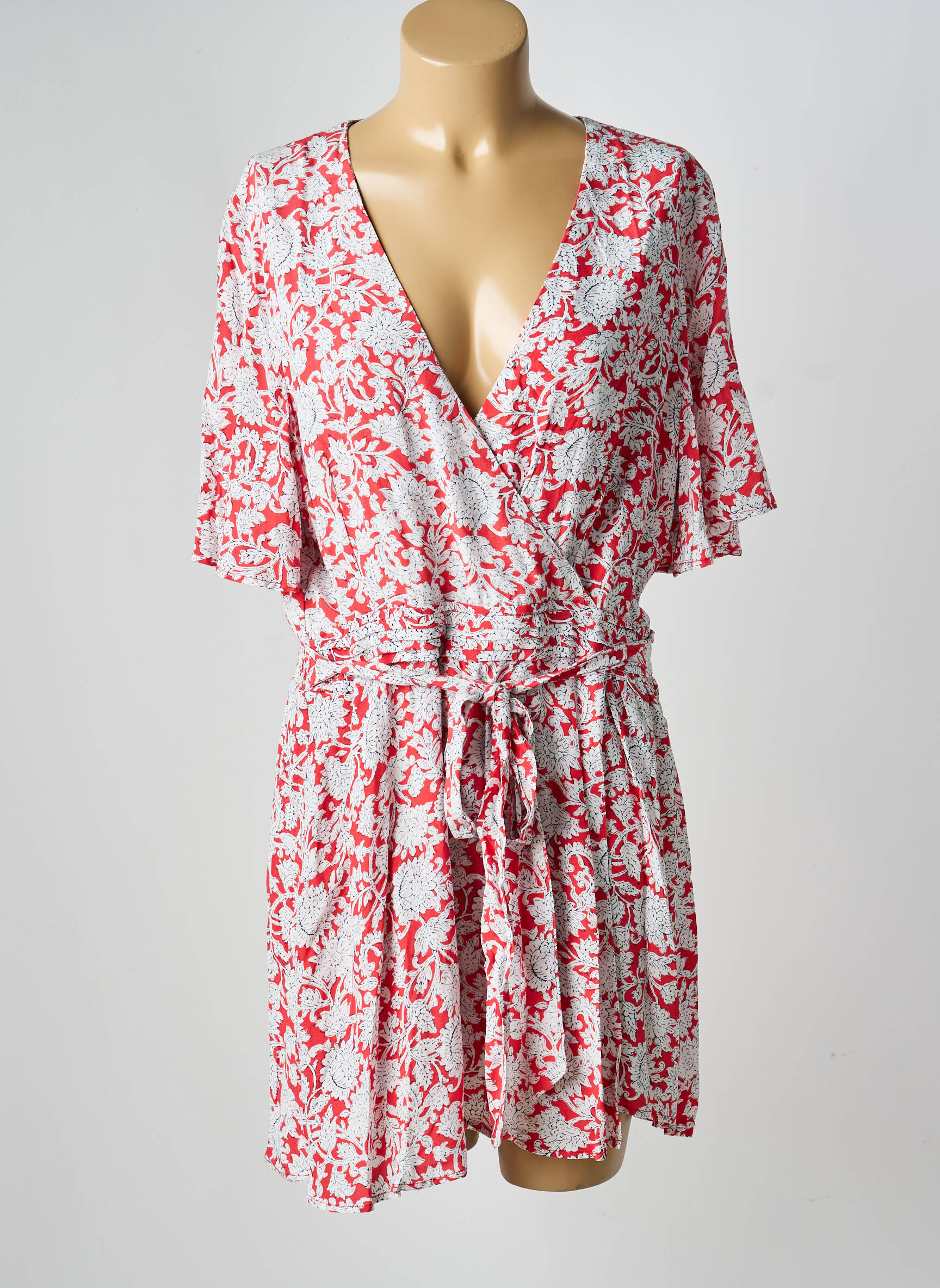 Combishort coupe cintrée manches courtes rouge PEPE JEANS femme
