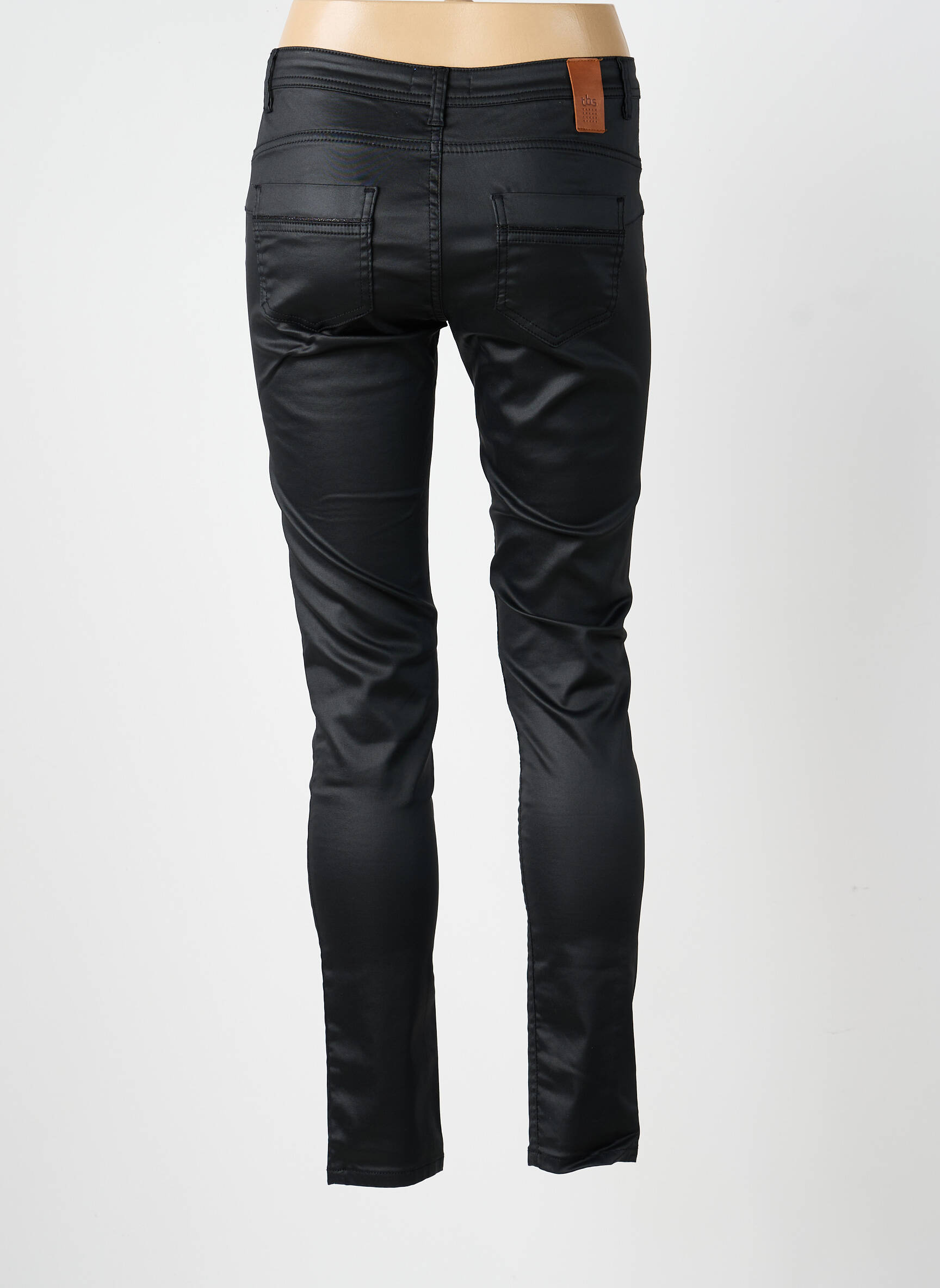 Pantalon slim taille basse taille basse noir TBS femme