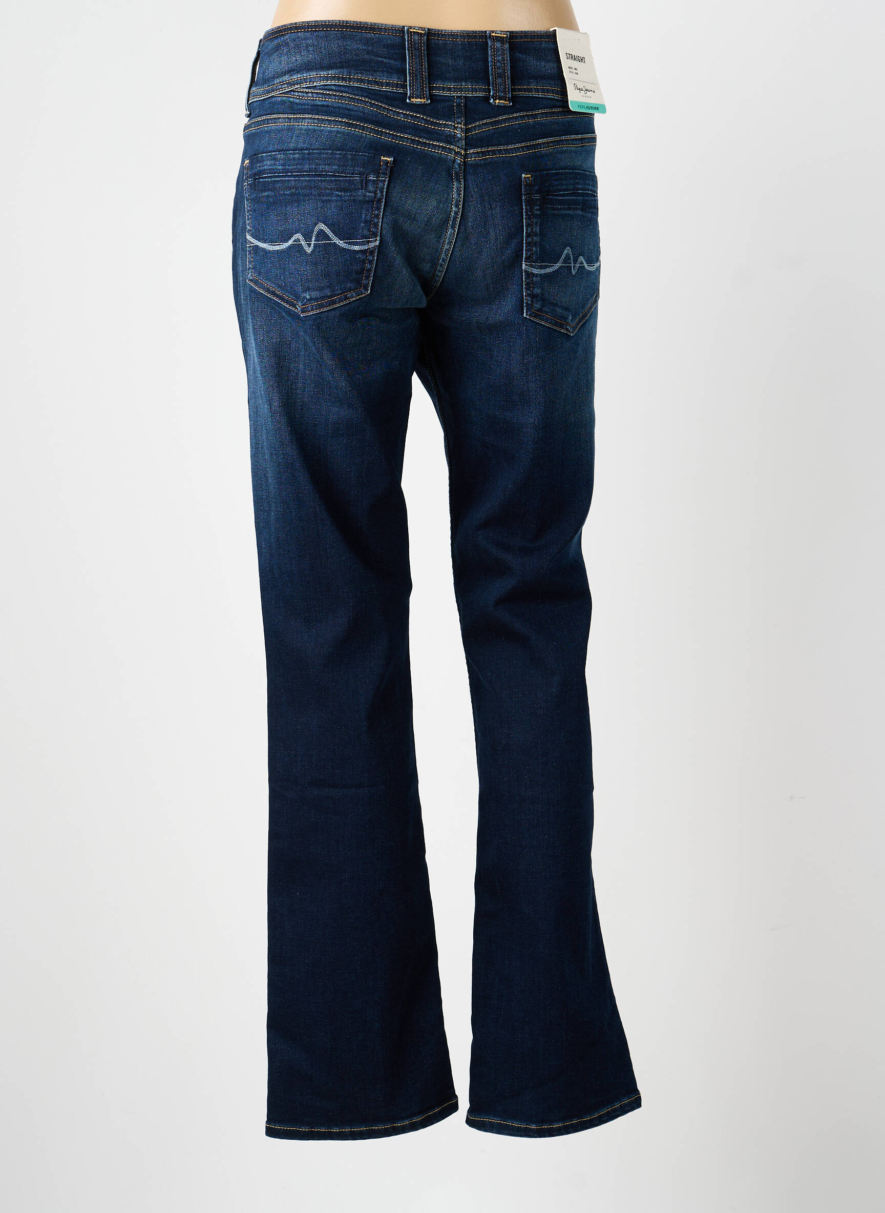 Jeans coupe droite stretch taille normale bleu PEPE JEANS femme