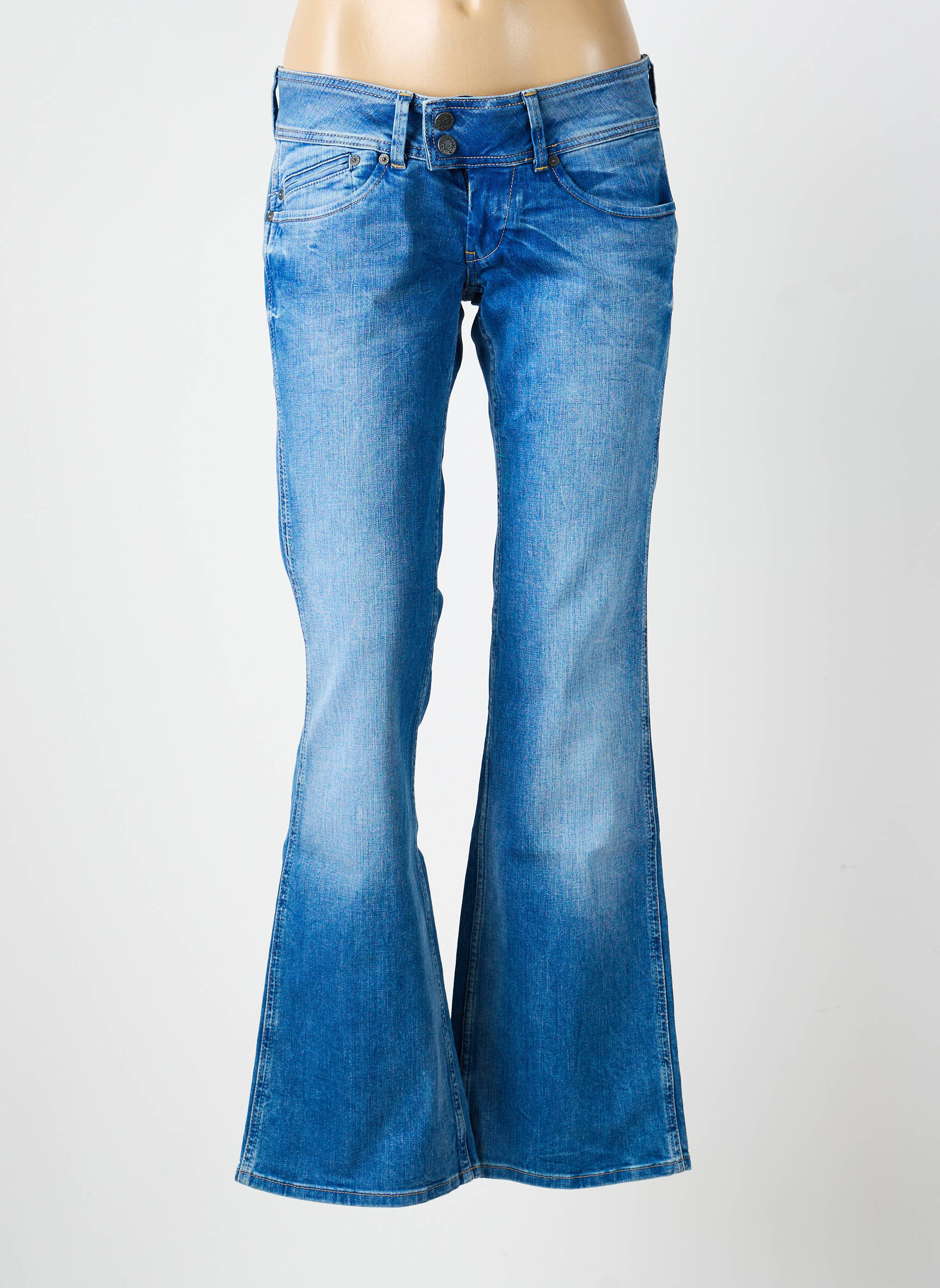 Jean coupe flare stretch taille basse bleu PEPE JEANS femme
