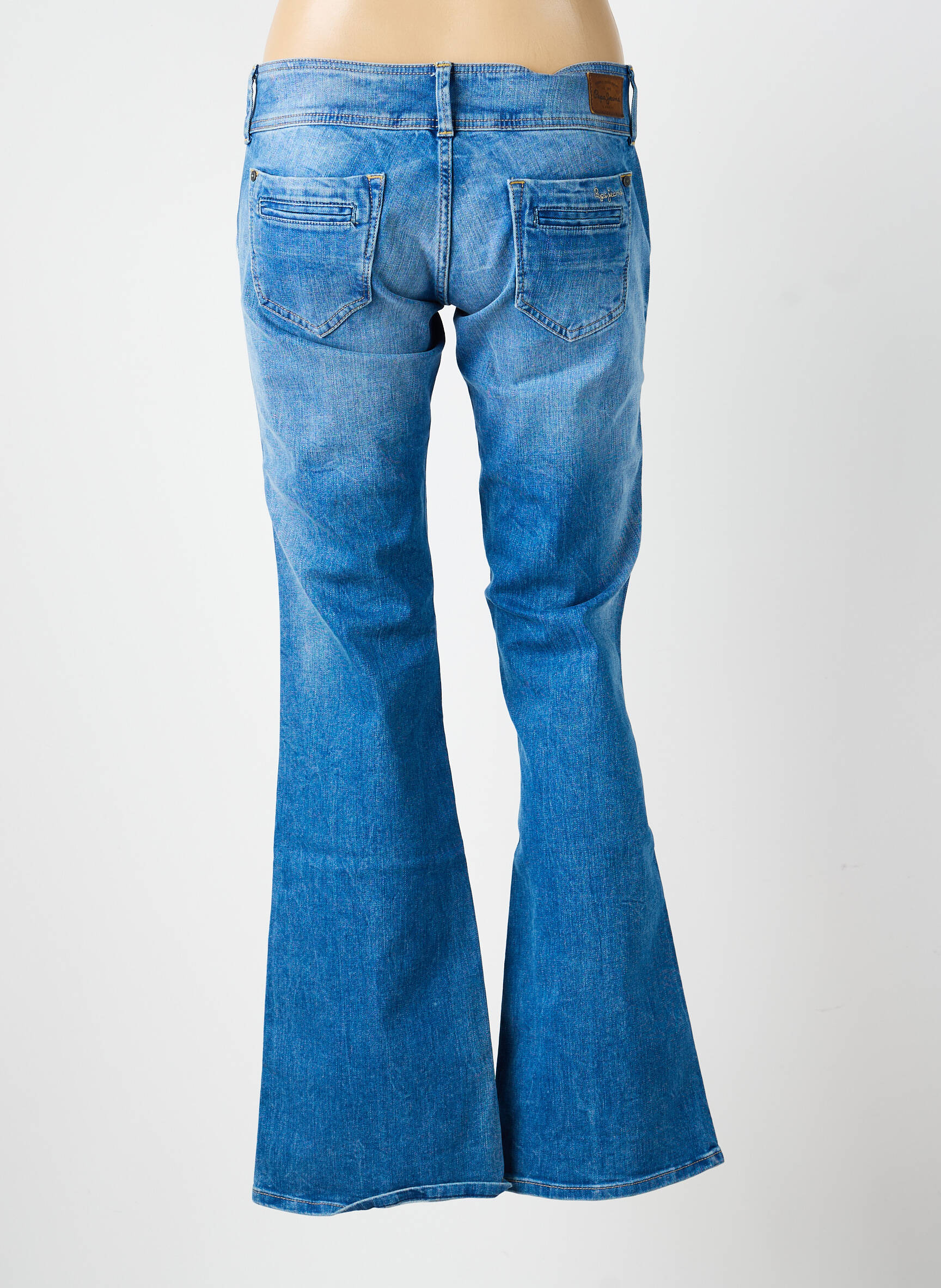 Jean coupe flare stretch taille basse bleu PEPE JEANS femme