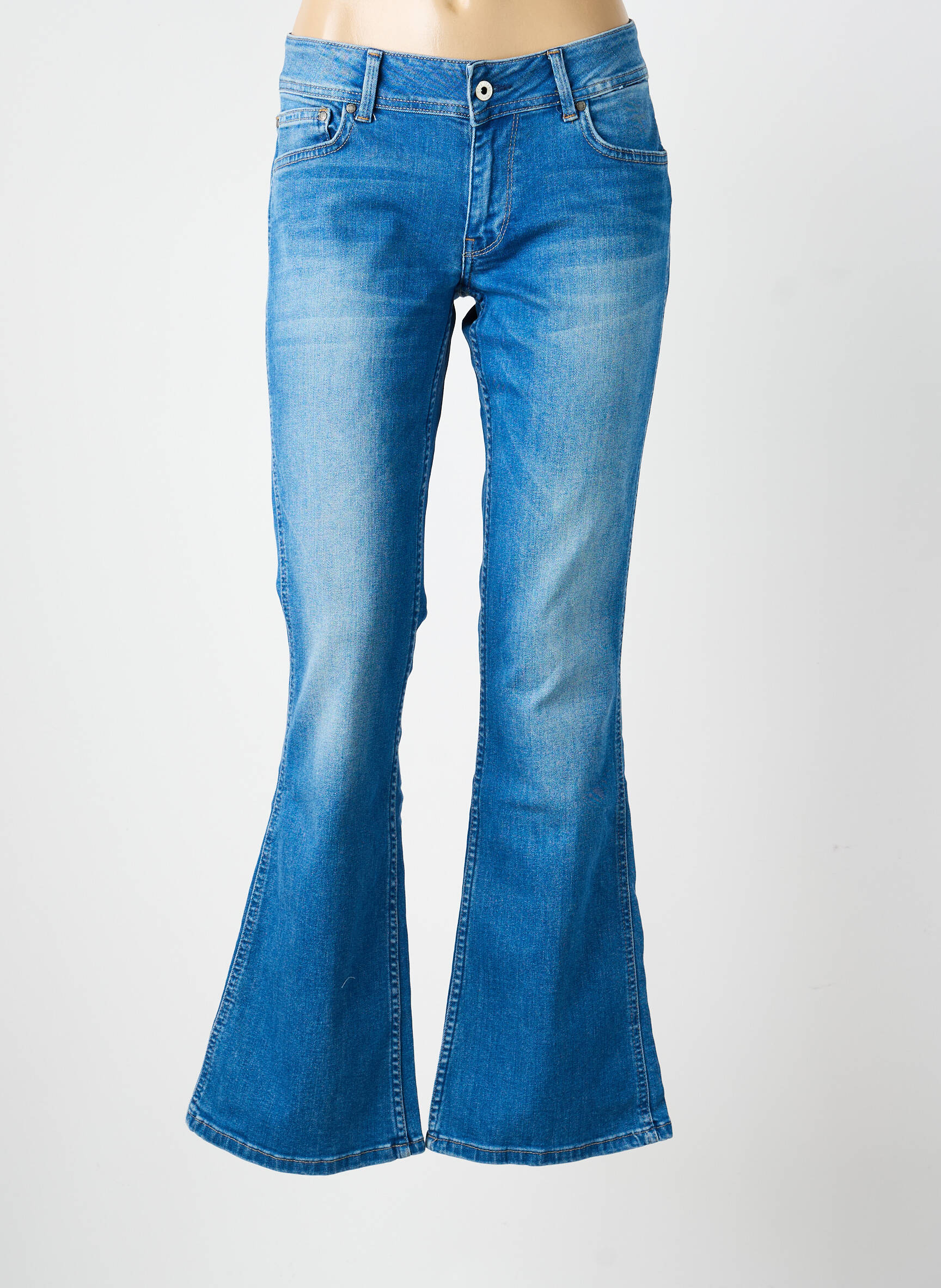 Jean coupe flare finition bord franc taille normale bleu PEPE JEANS femme