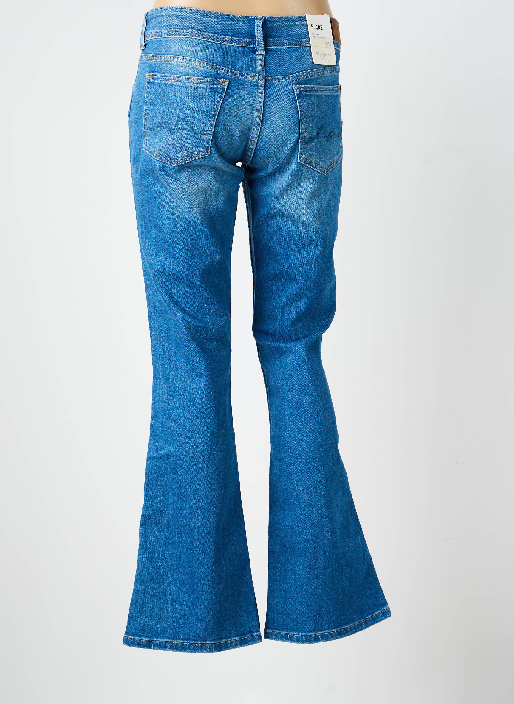 Jean coupe flare finition bord franc taille normale bleu PEPE JEANS femme
