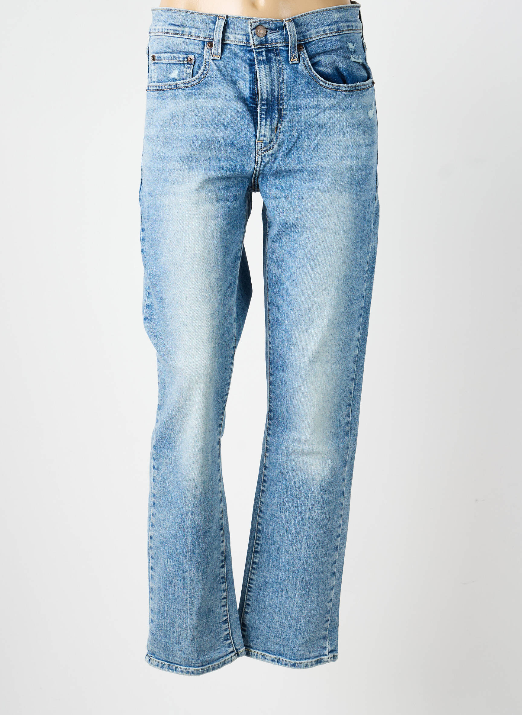 Jeans coupe droite effet usé délavé taille normale bleu LEVI'S femme