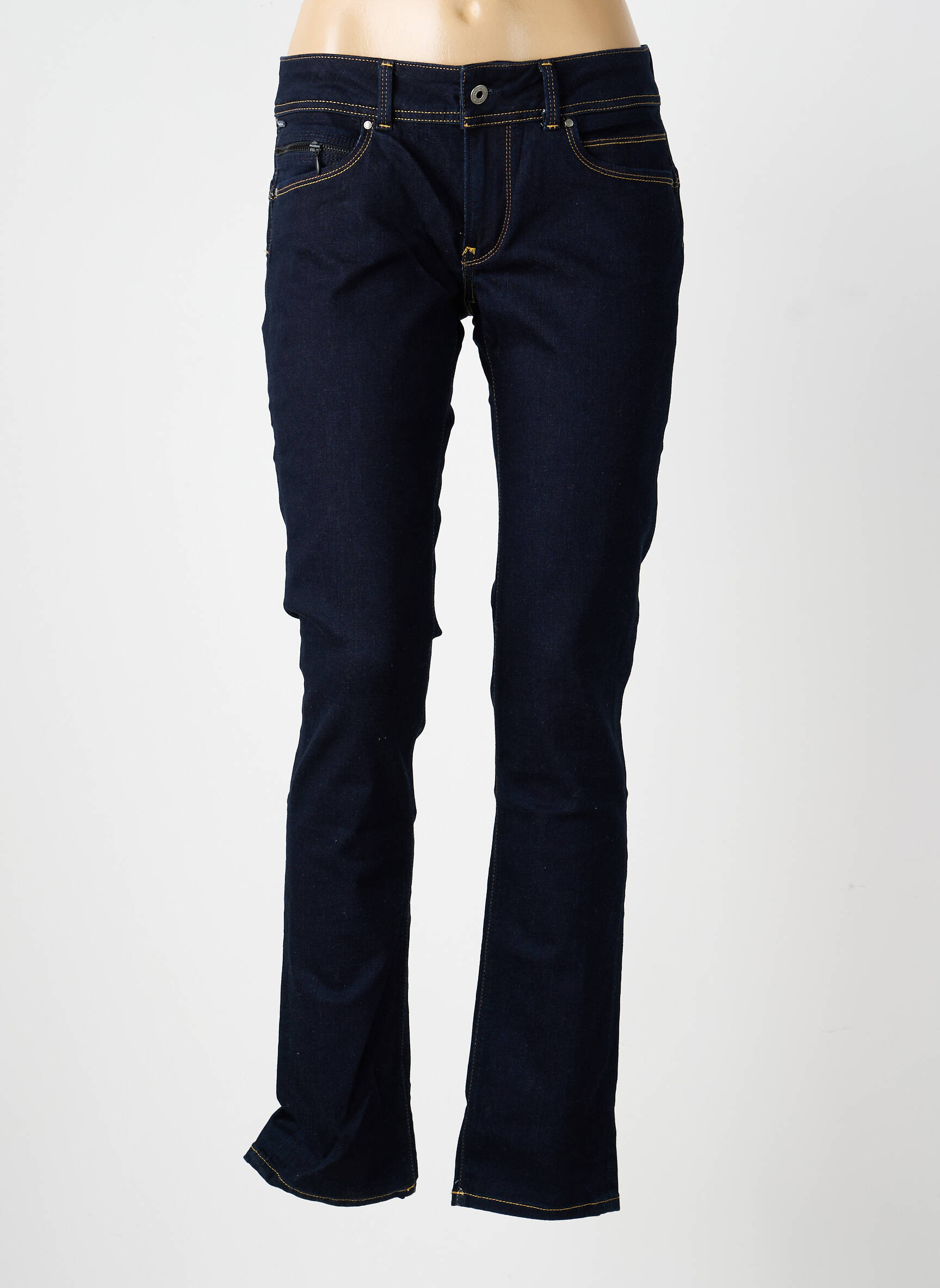 Jeans coupe slim tissage brut taille normale bleu PEPE JEANS femme