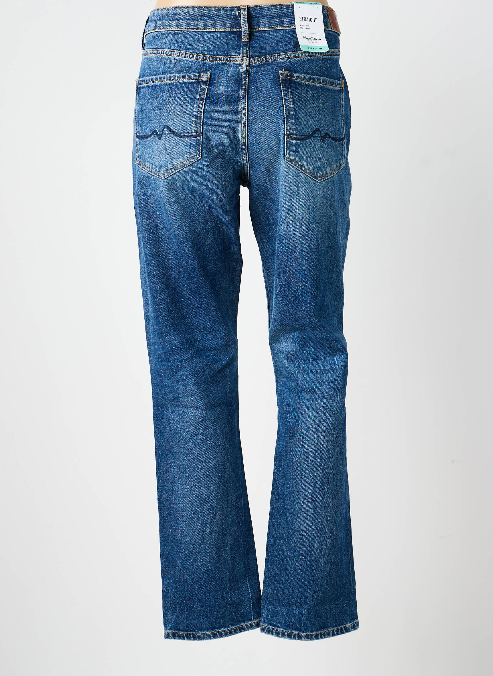Jeans coupe droite stretch taille normale bleu PEPE JEANS femme