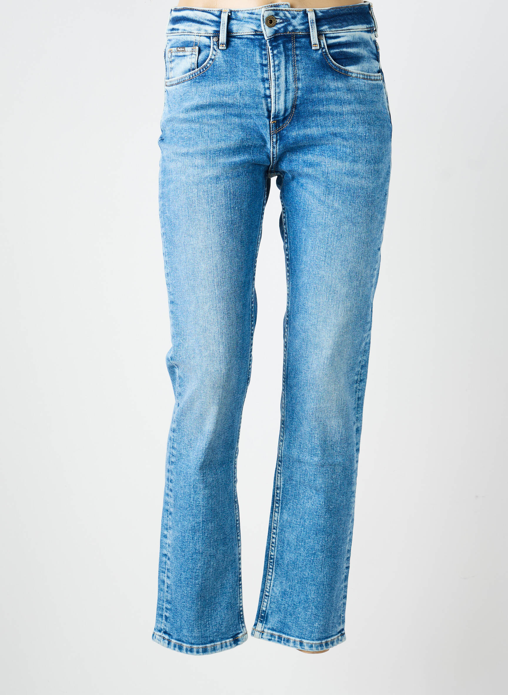 Jeans coupe droite taille haute taille haute bleu PEPE JEANS femme