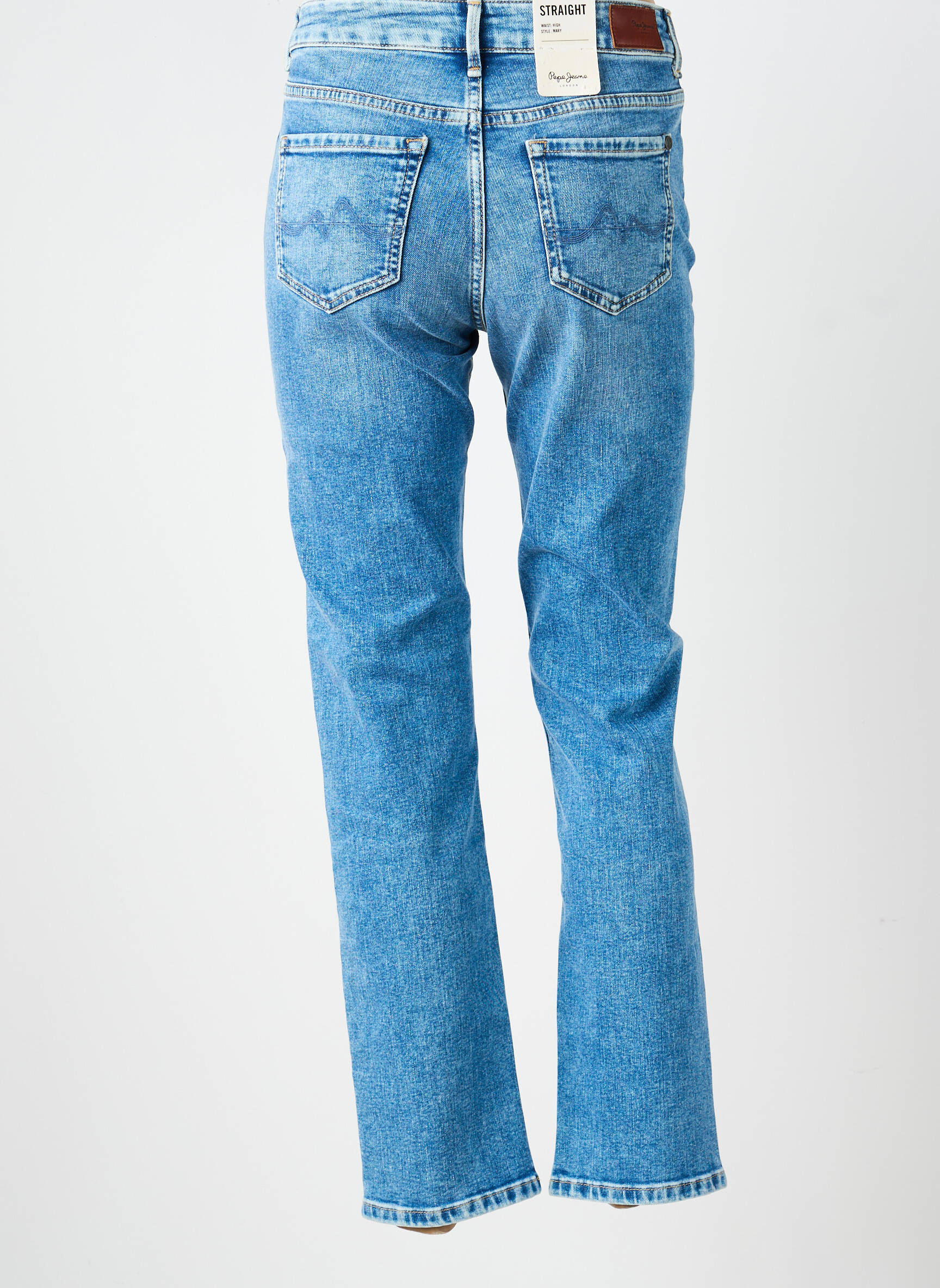 Jeans coupe droite taille haute taille haute bleu PEPE JEANS femme