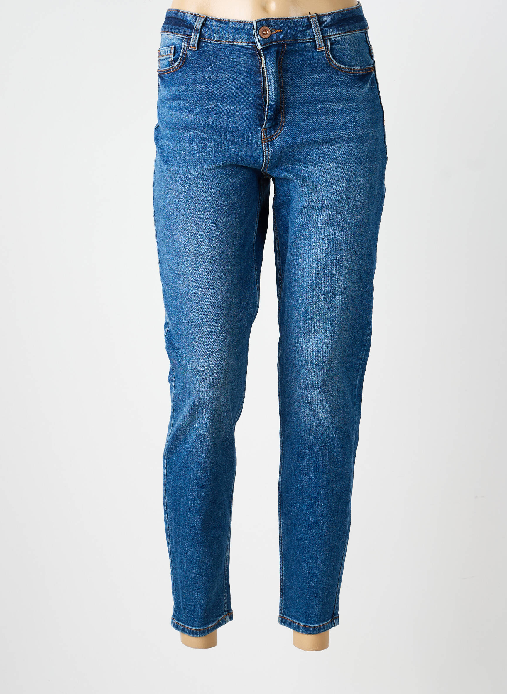 Jean coupe mom poches taille haute bleu PIECES femme