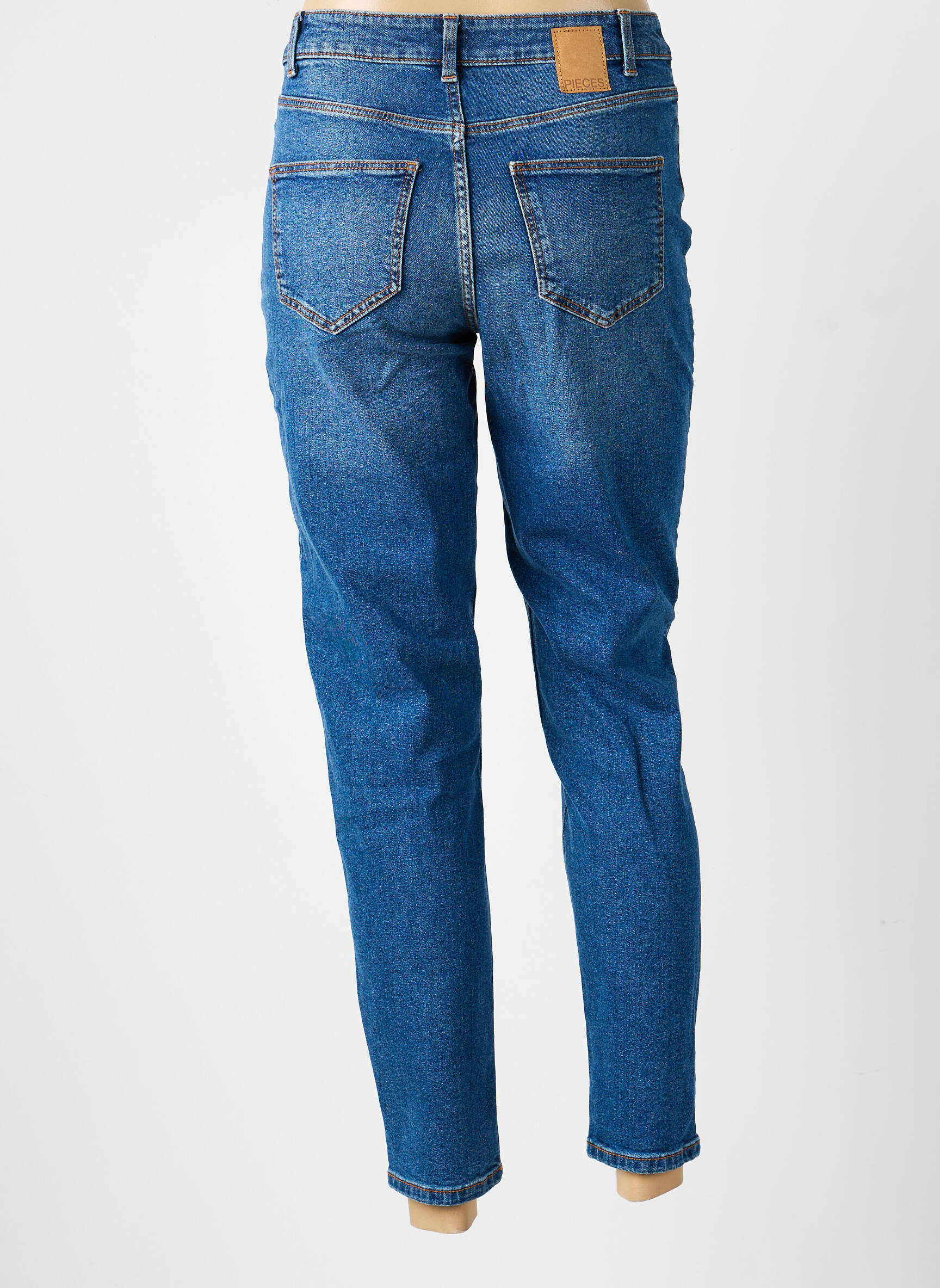 Jean coupe mom poches taille haute bleu PIECES femme