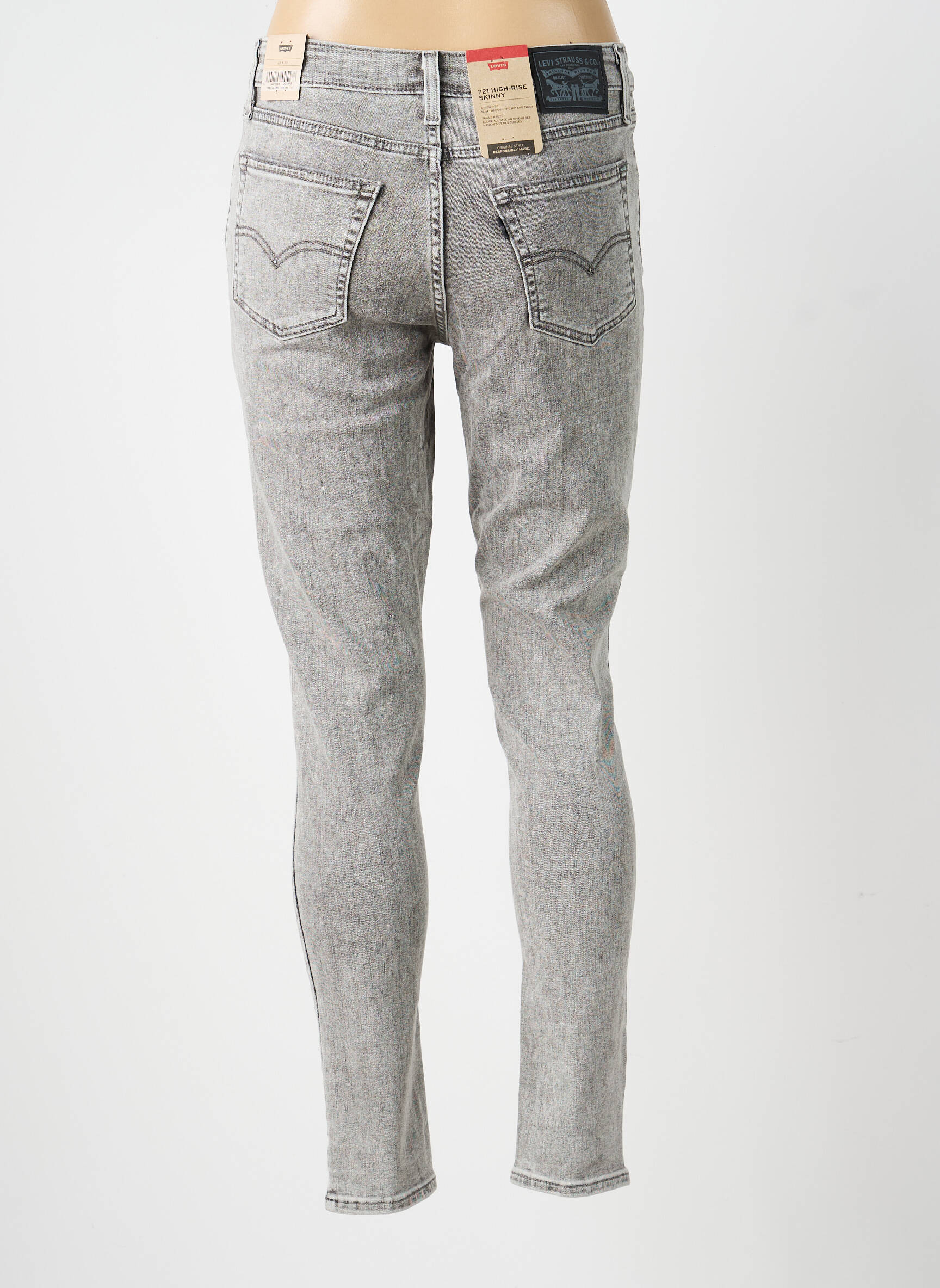 Jeans skinny taille haute taille haute gris LEVI'S femme