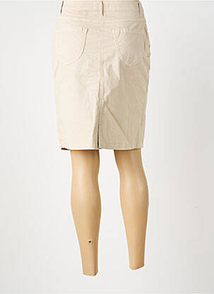 Jupe mi-longue coupe droite beige TBS femme