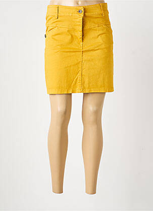 Jupe courte coupe droite jaune PAKO LITTO femme